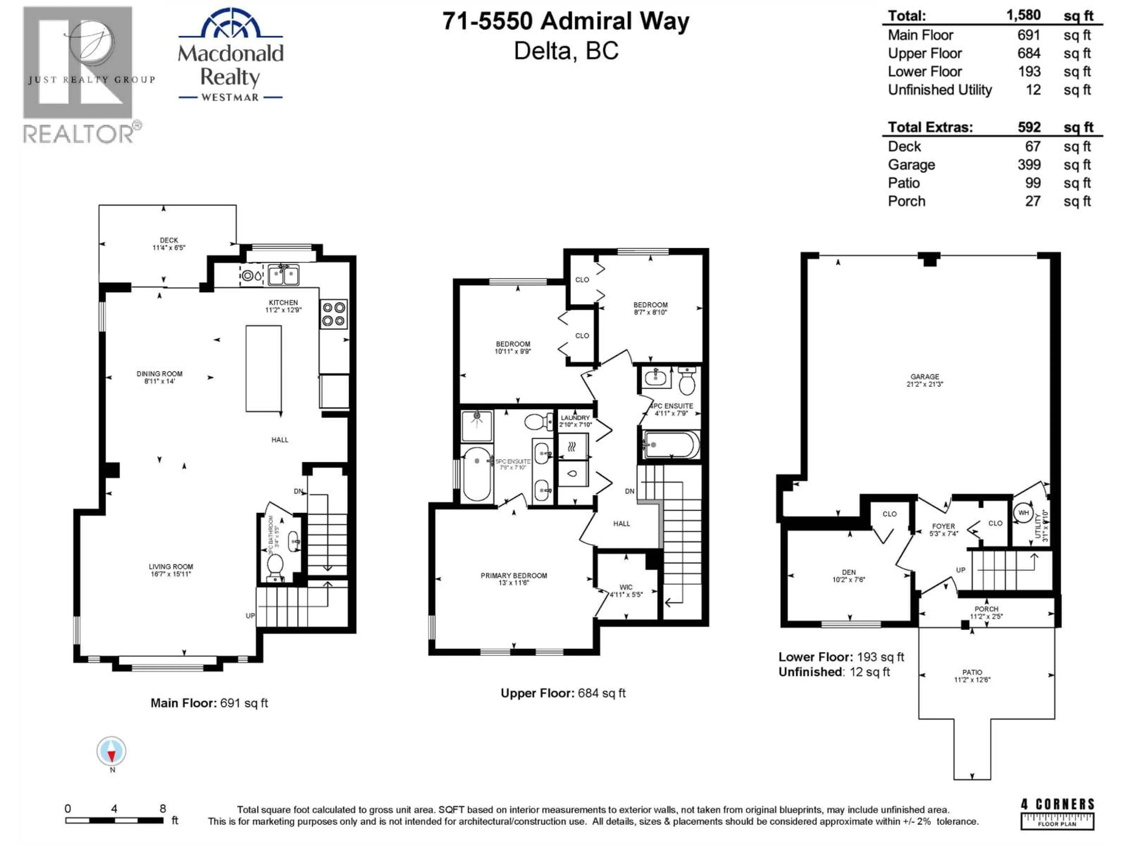 Floor plan for 71 - 5550 ADMIRAL WAY, Ladner British Columbia V4K0C4