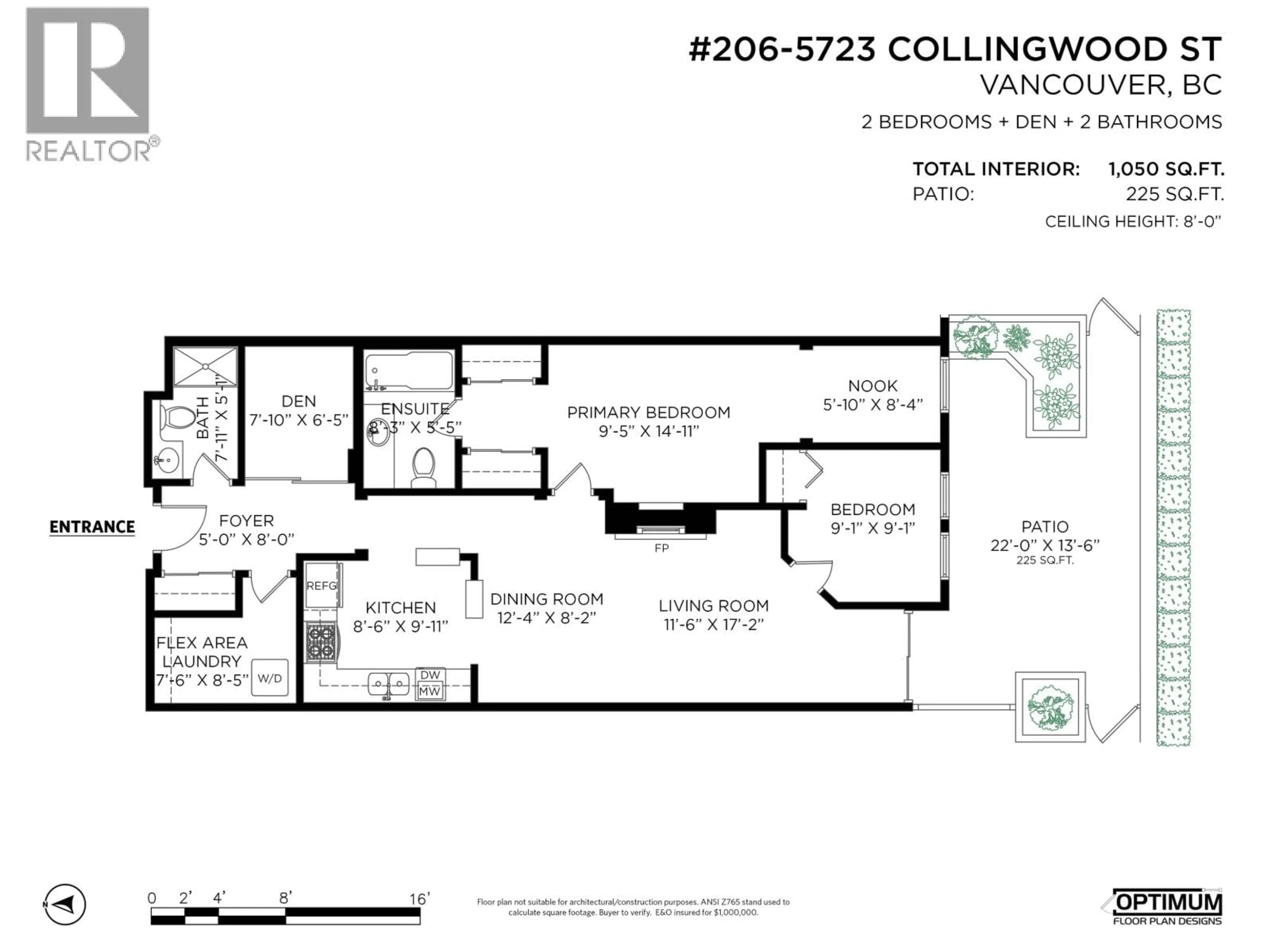 Floor plan for 206 - 5723 COLLINGWOOD STREET, Vancouver British Columbia V6N4K6