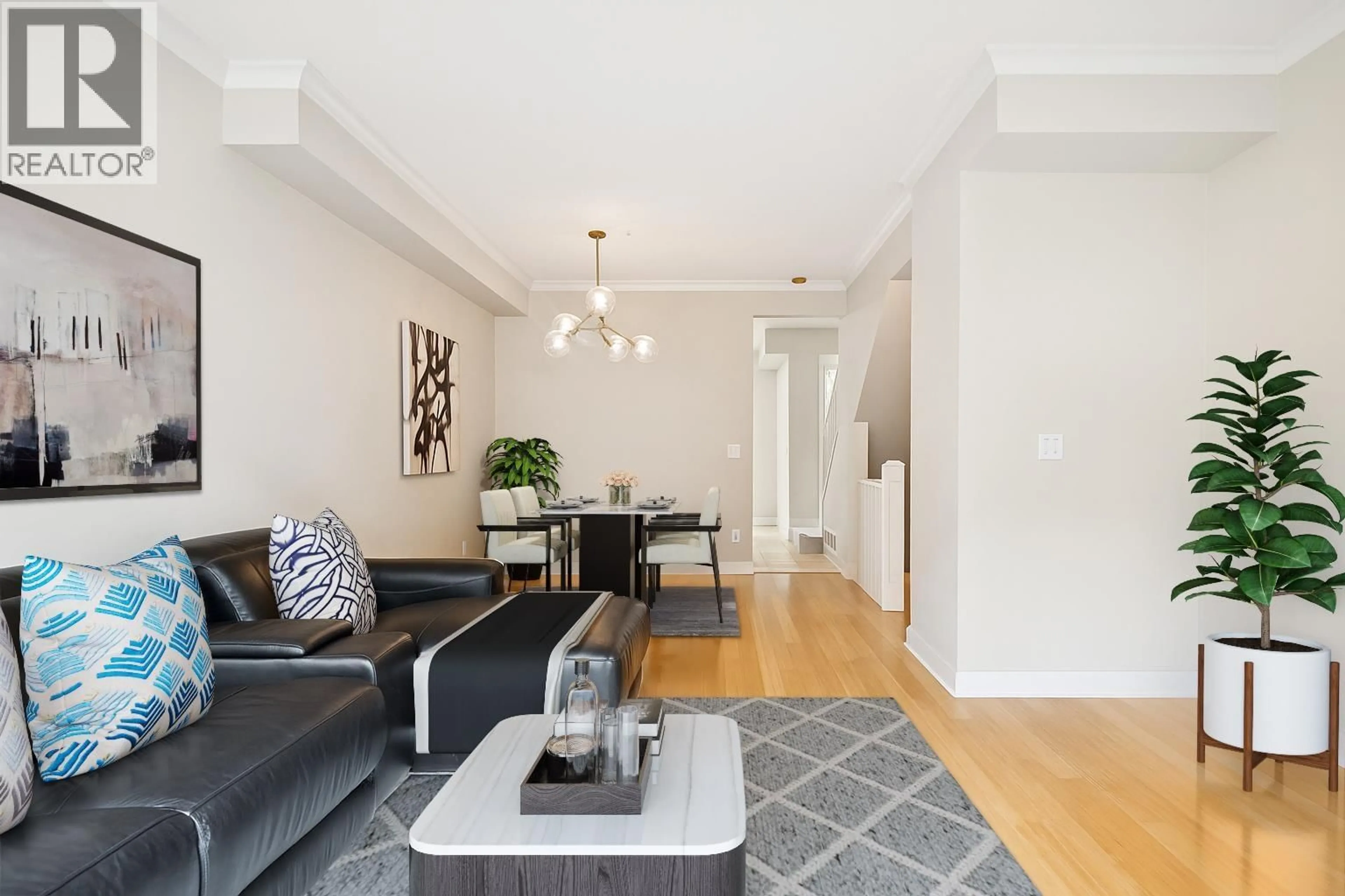 Living room with furniture, wood/laminate floor for 49 - 6233 BIRCH STREET, Richmond British Columbia V6Y4H3