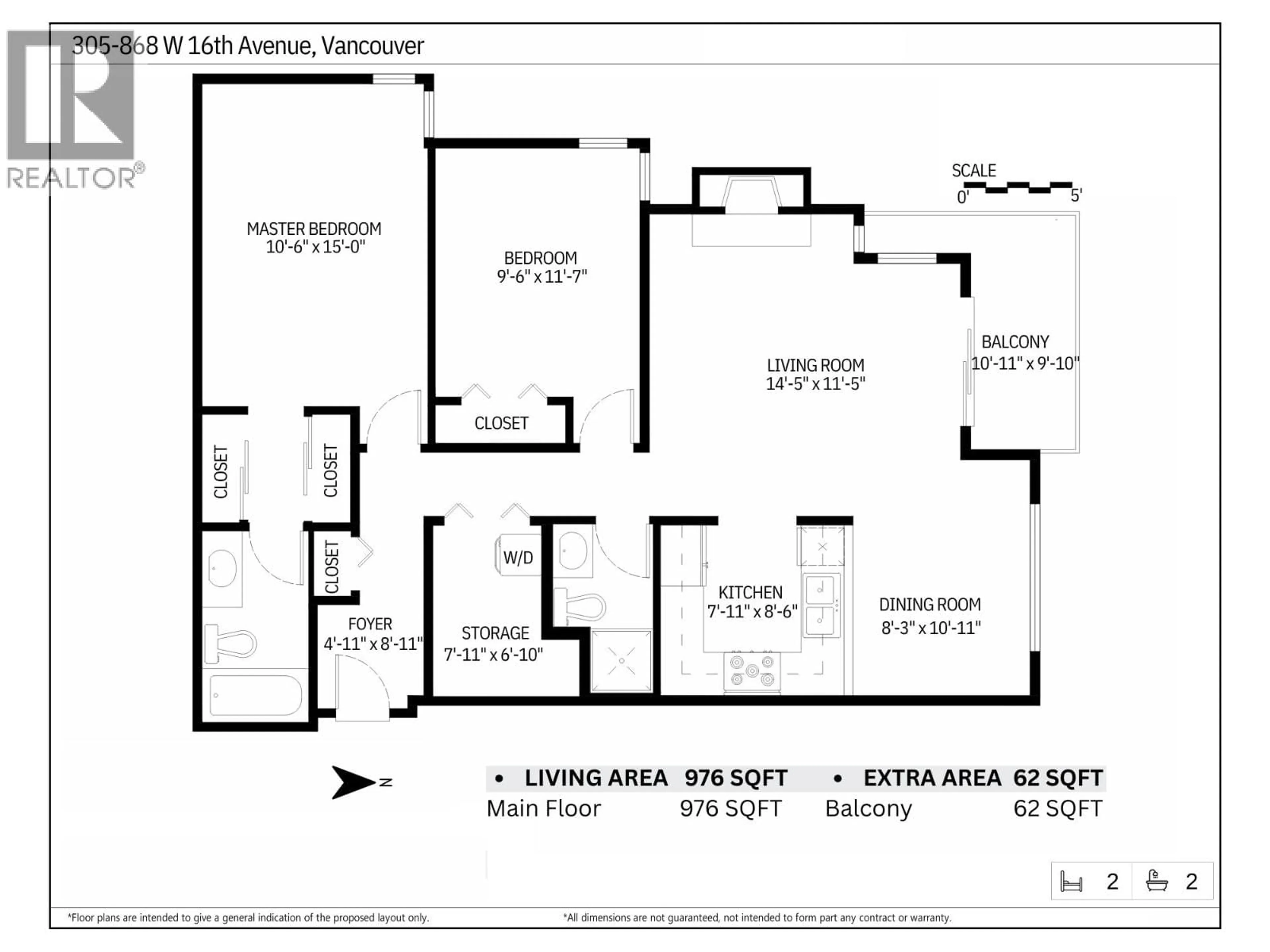 Floor plan for 305 - 868 16TH AVENUE, Vancouver British Columbia V5Z1T1