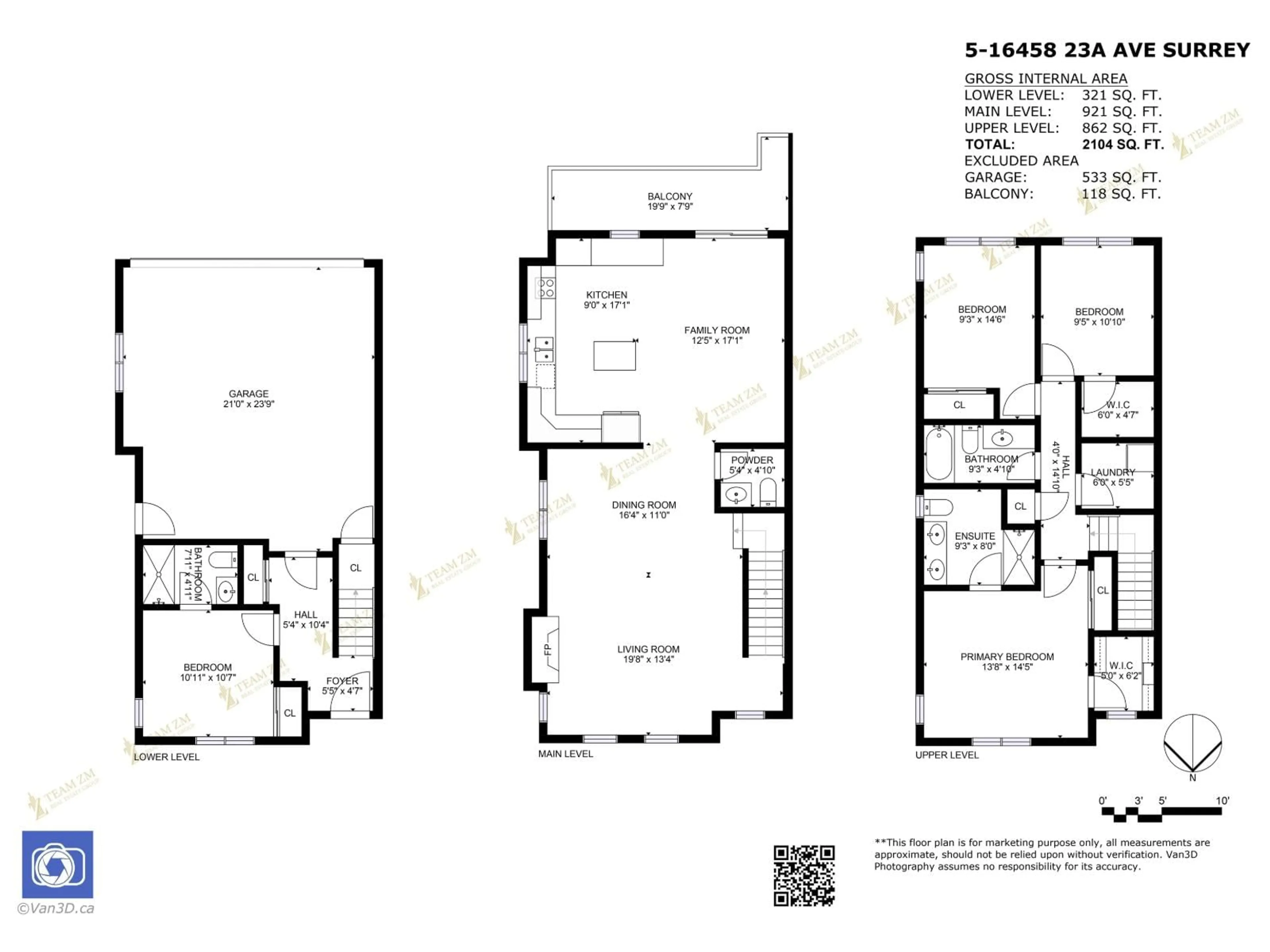 Floor plan for 5 - 16458 23A, Surrey British Columbia V3Z0L9