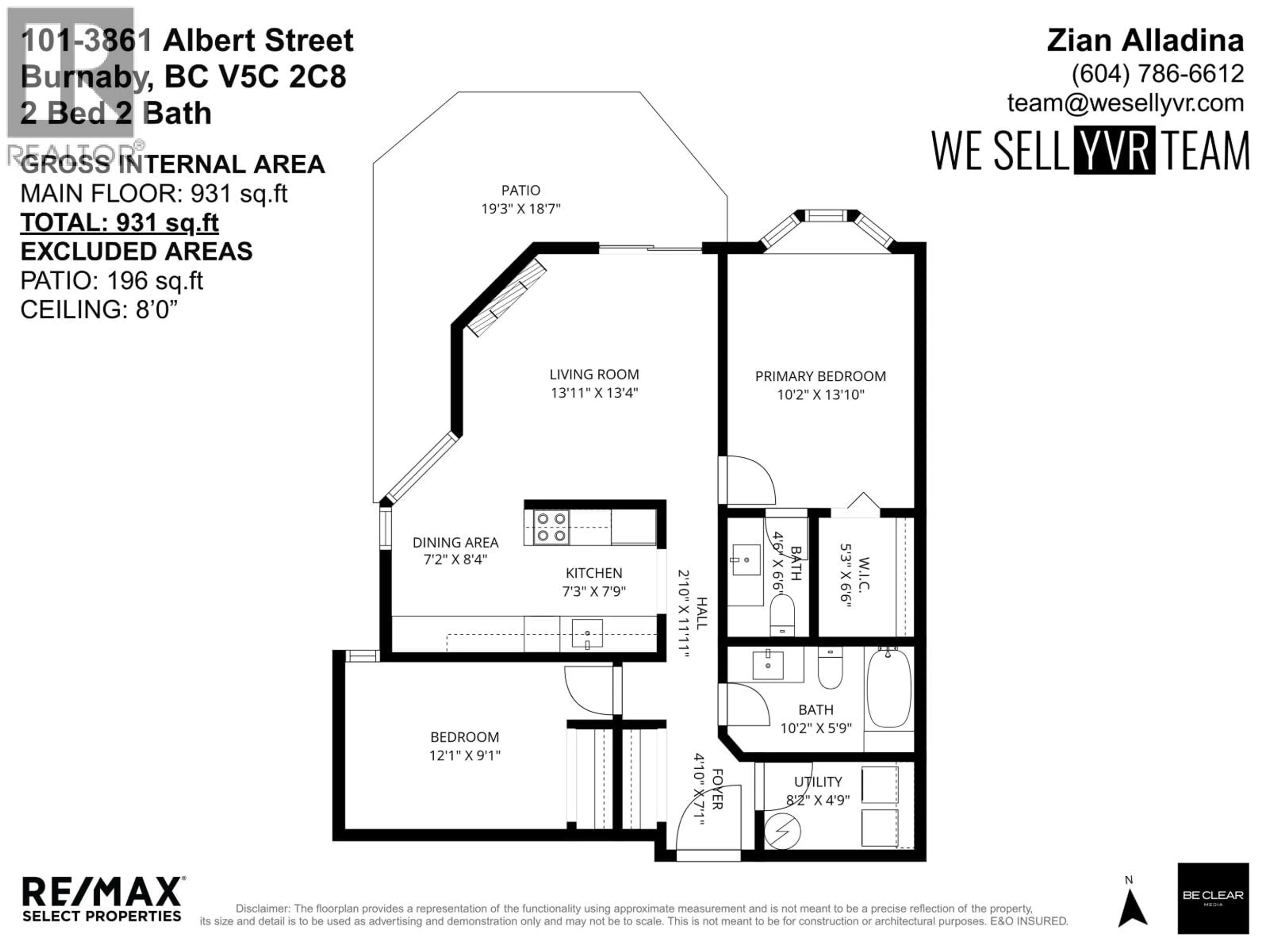 Floor plan for 101 - 3861 ALBERT STREET, Burnaby British Columbia V5C2C8