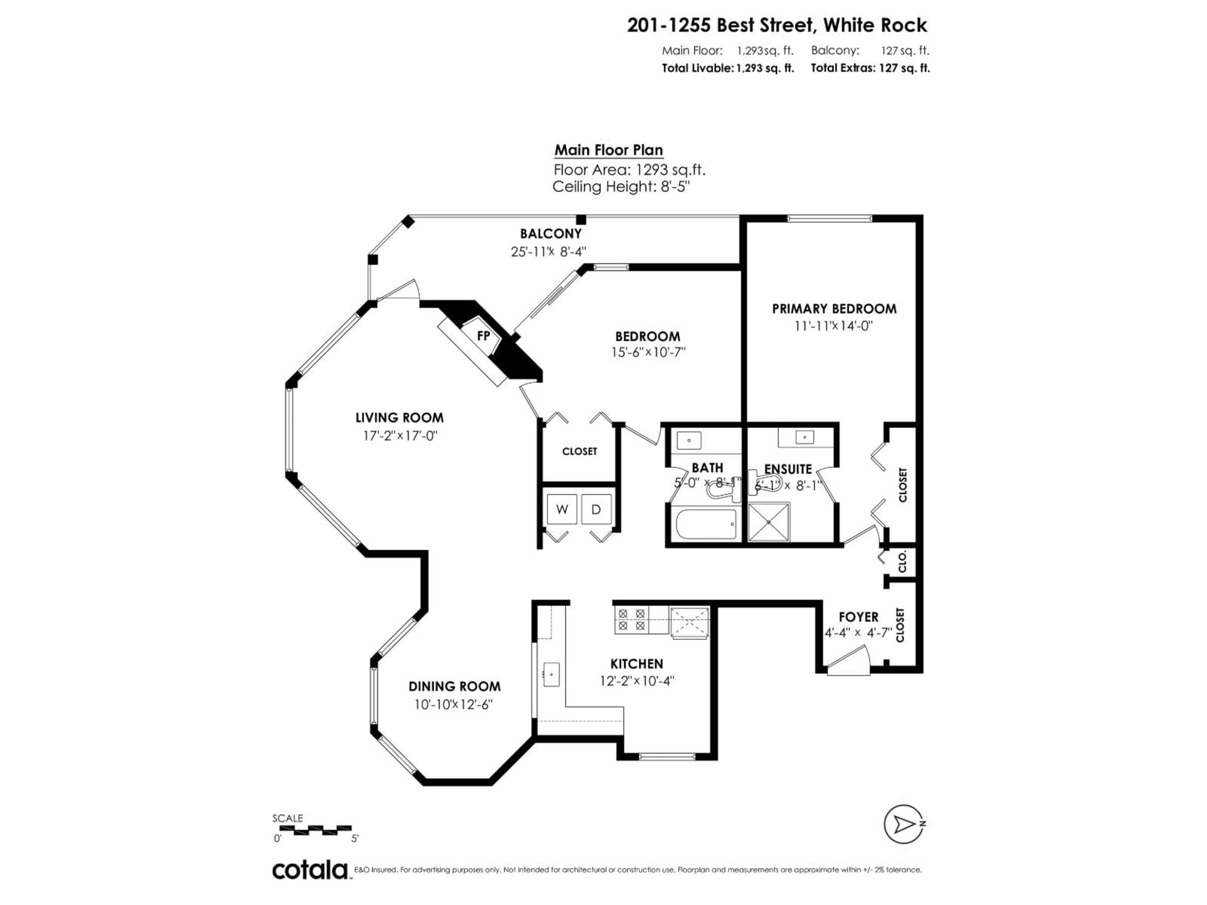 Floor plan for 201 - 1255 BEST, White Rock British Columbia V4B4E1