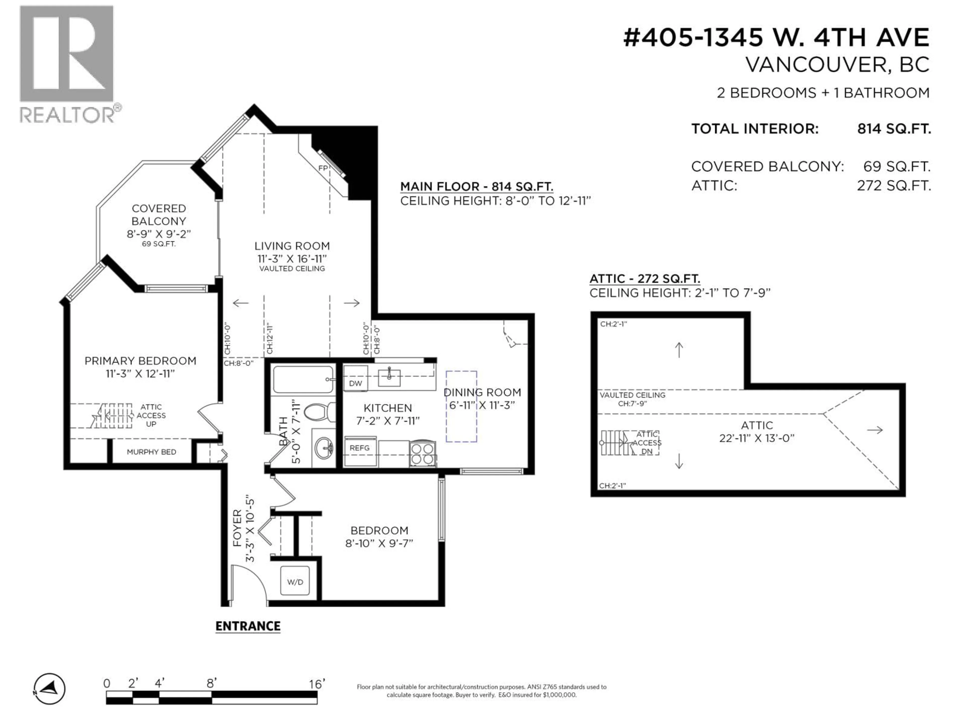 Floor plan for 405 - 1345 4TH AVENUE, Vancouver British Columbia V6H3Y8