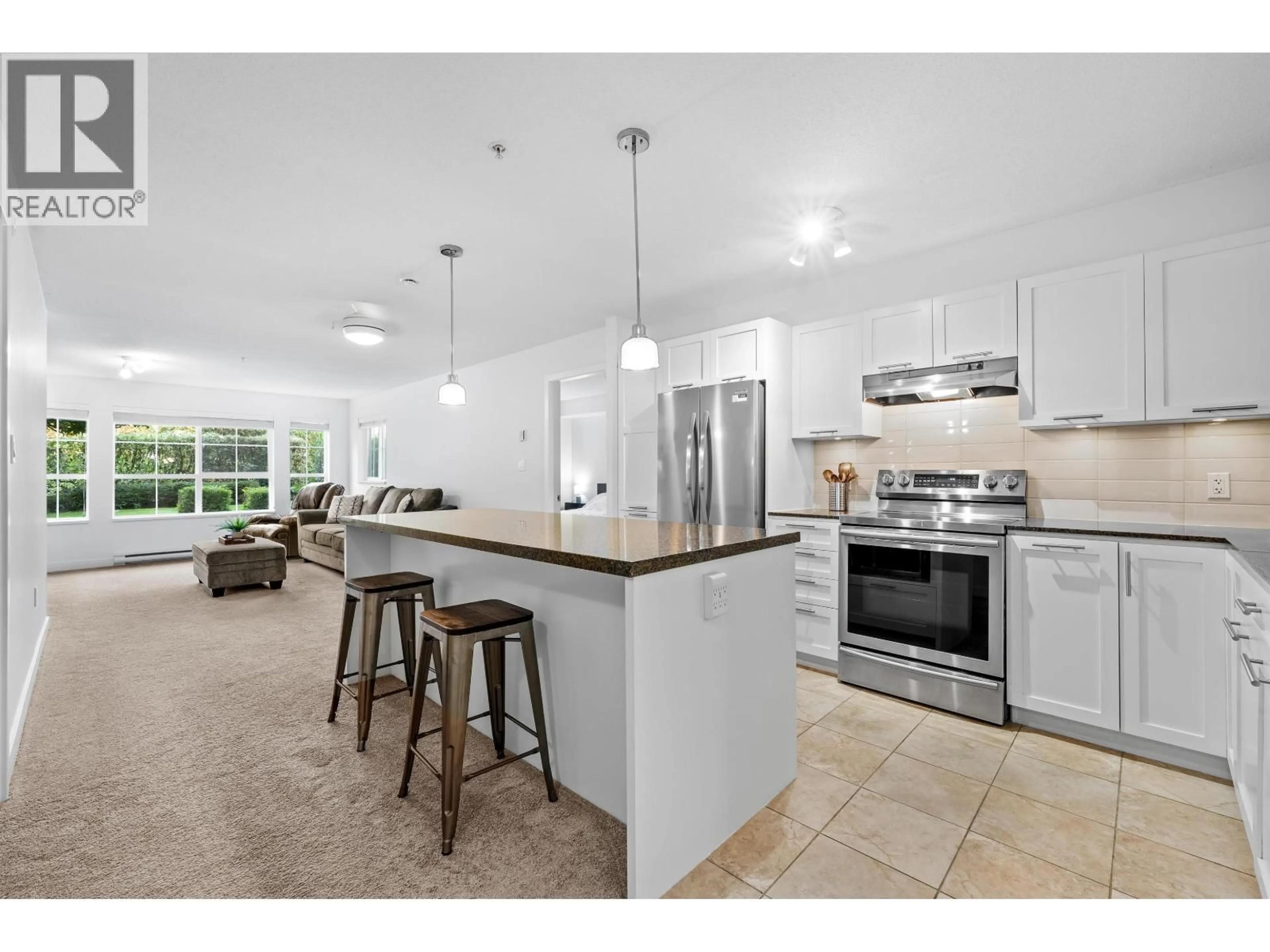 Open concept kitchen, ceramic/tile floor for 126 - 19677 MEADOW GARDENS WAY, Pitt Meadows British Columbia V3Y0A2