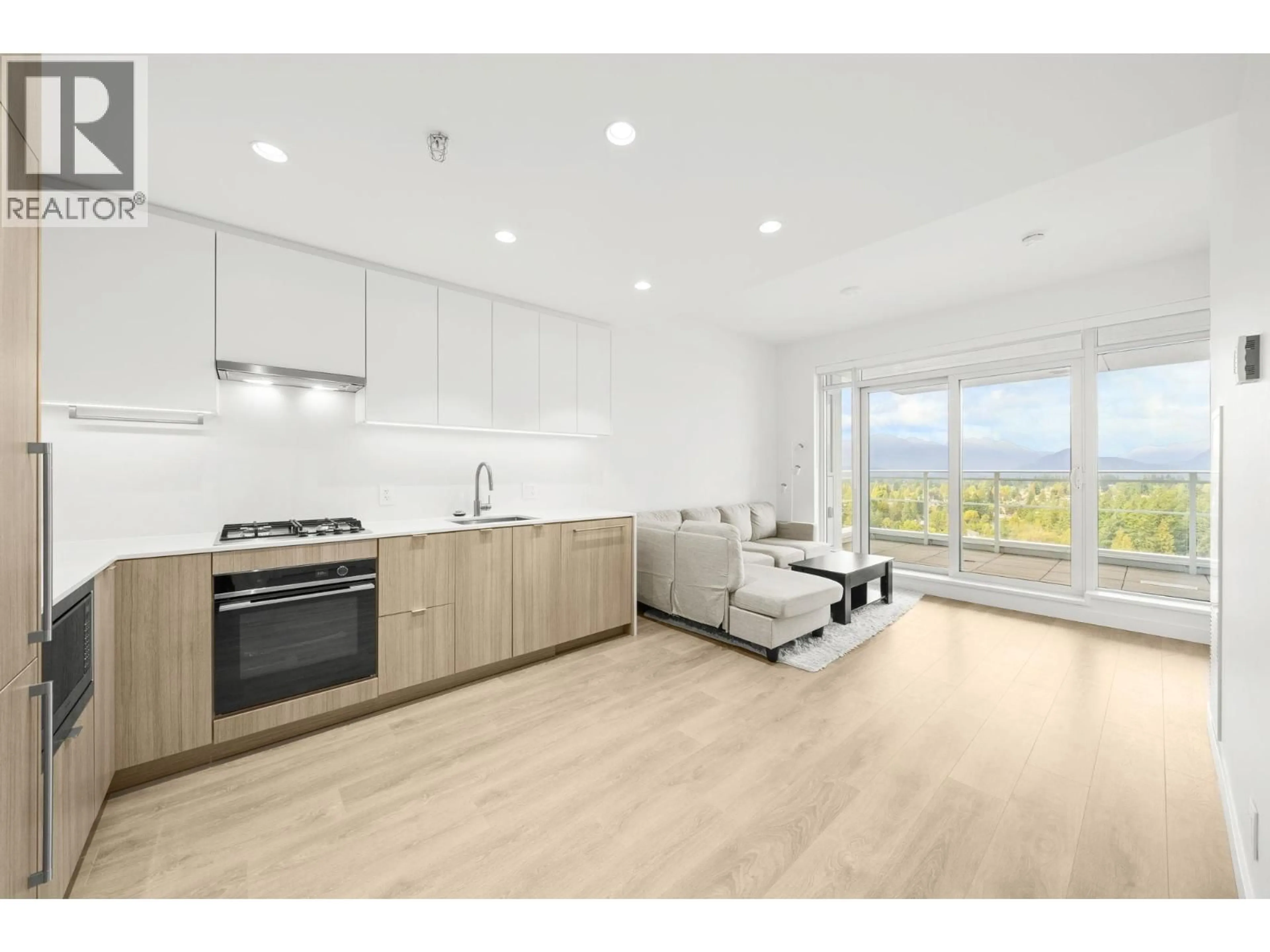 Open concept kitchen, wood/laminate floor for 2306 - 505 NELSON STREET, Coquitlam British Columbia V3J0R5