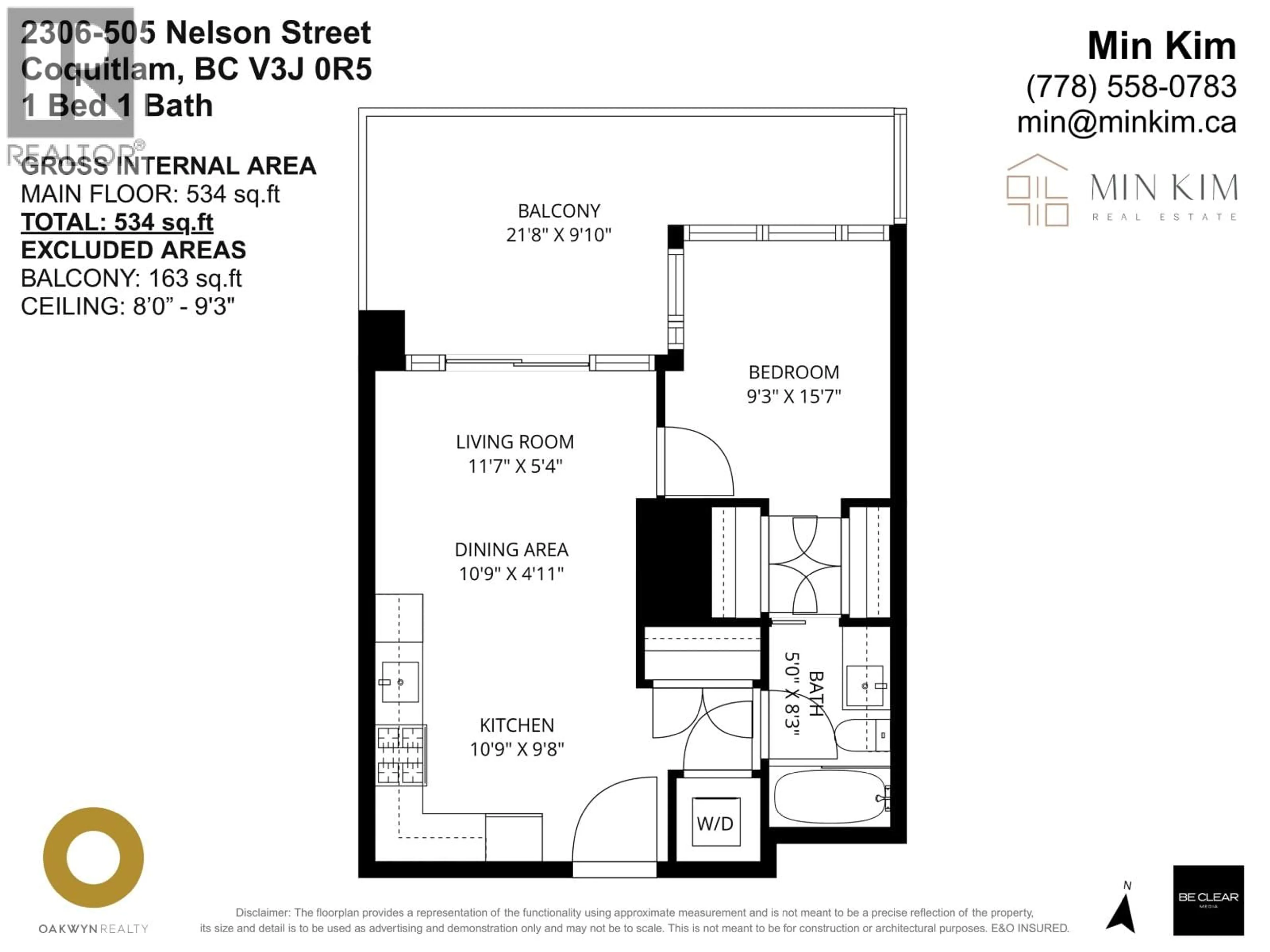 Floor plan for 2306 - 505 NELSON STREET, Coquitlam British Columbia V3J0R5