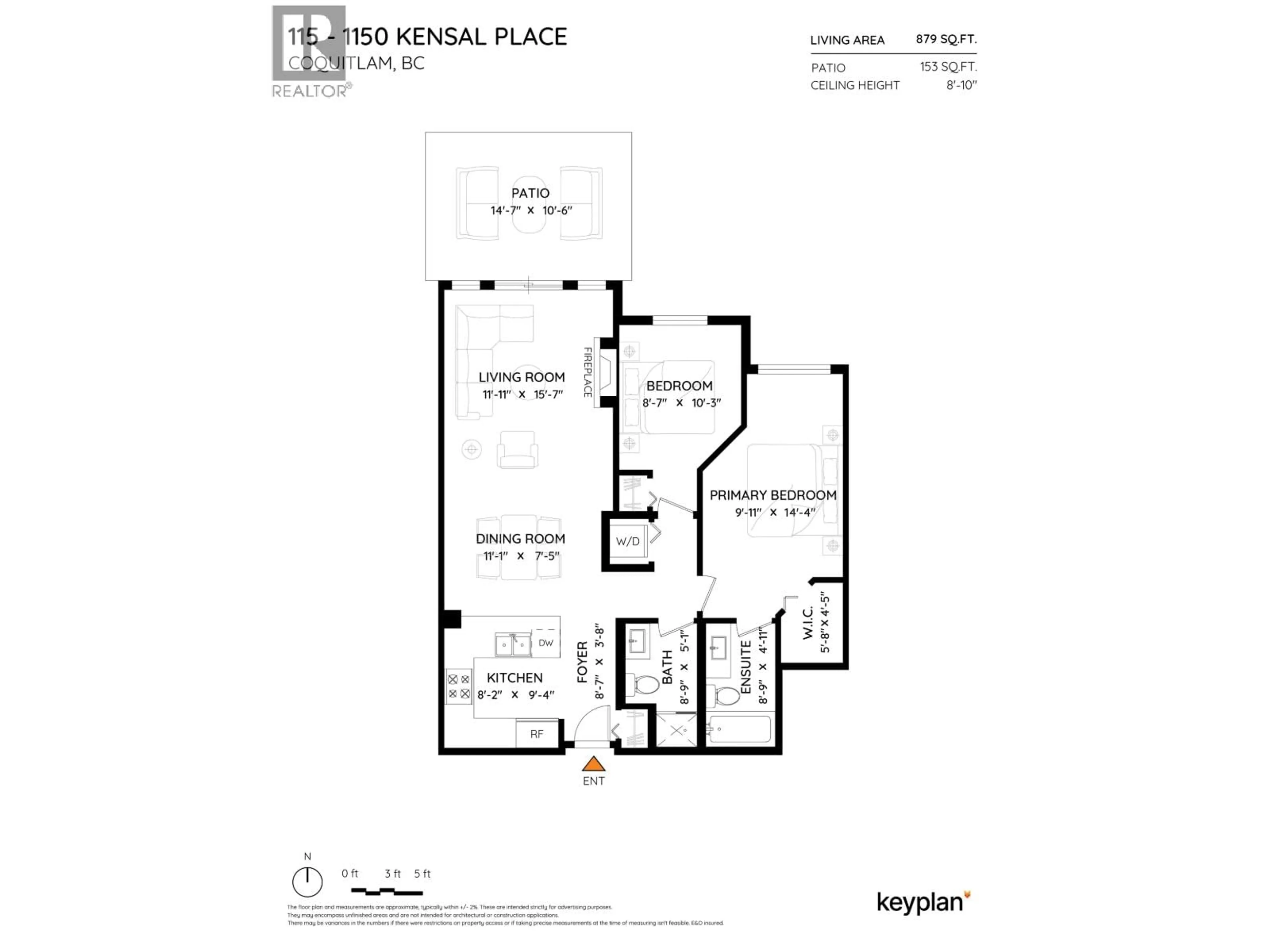 Floor plan for 115 - 1150 KENSAL PLACE, Coquitlam British Columbia V3B0H4
