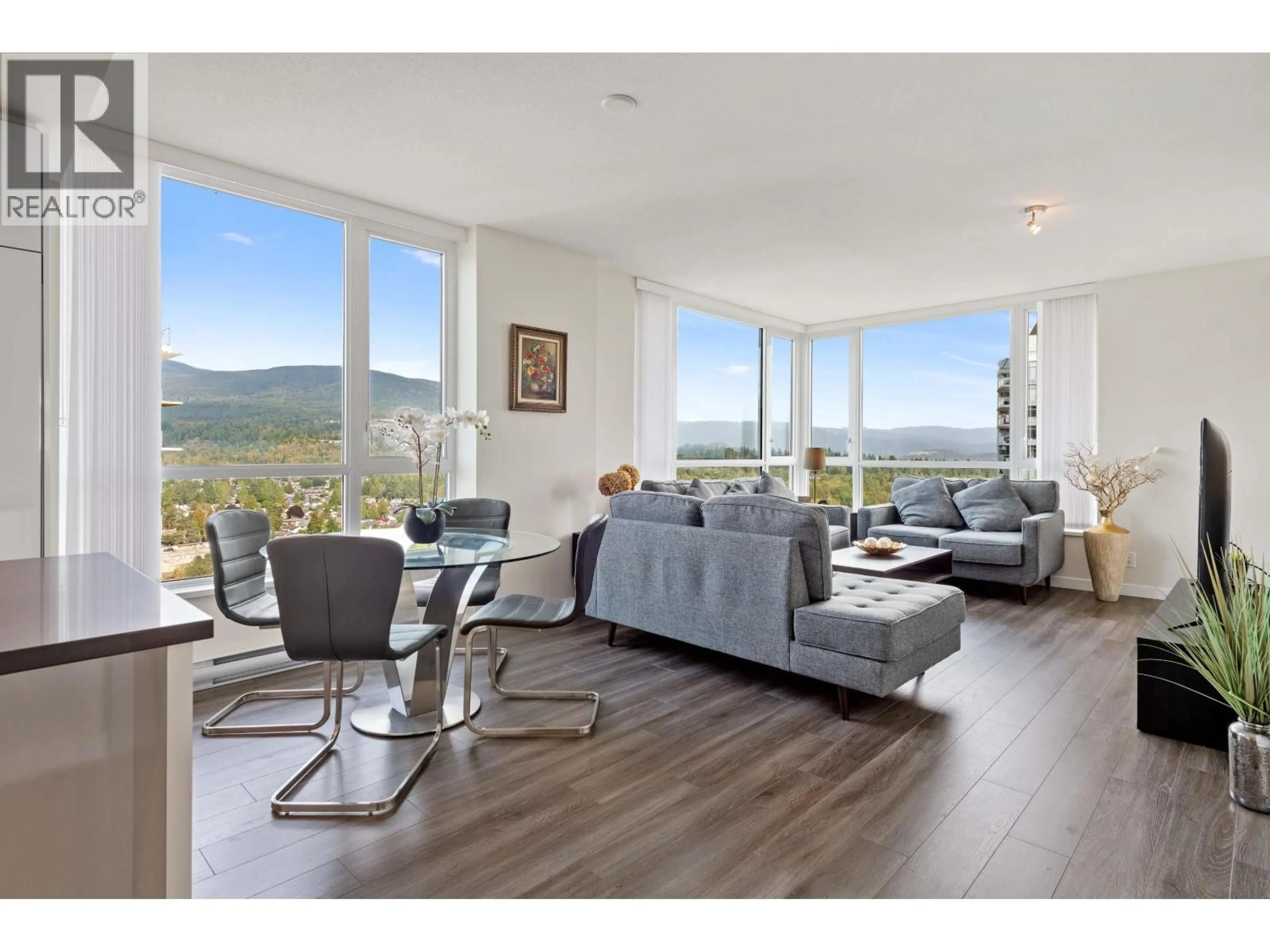 Living room with furniture, wood/laminate floor for 2301 - 3096 WINDSOR GATE, Coquitlam British Columbia V3B0P4