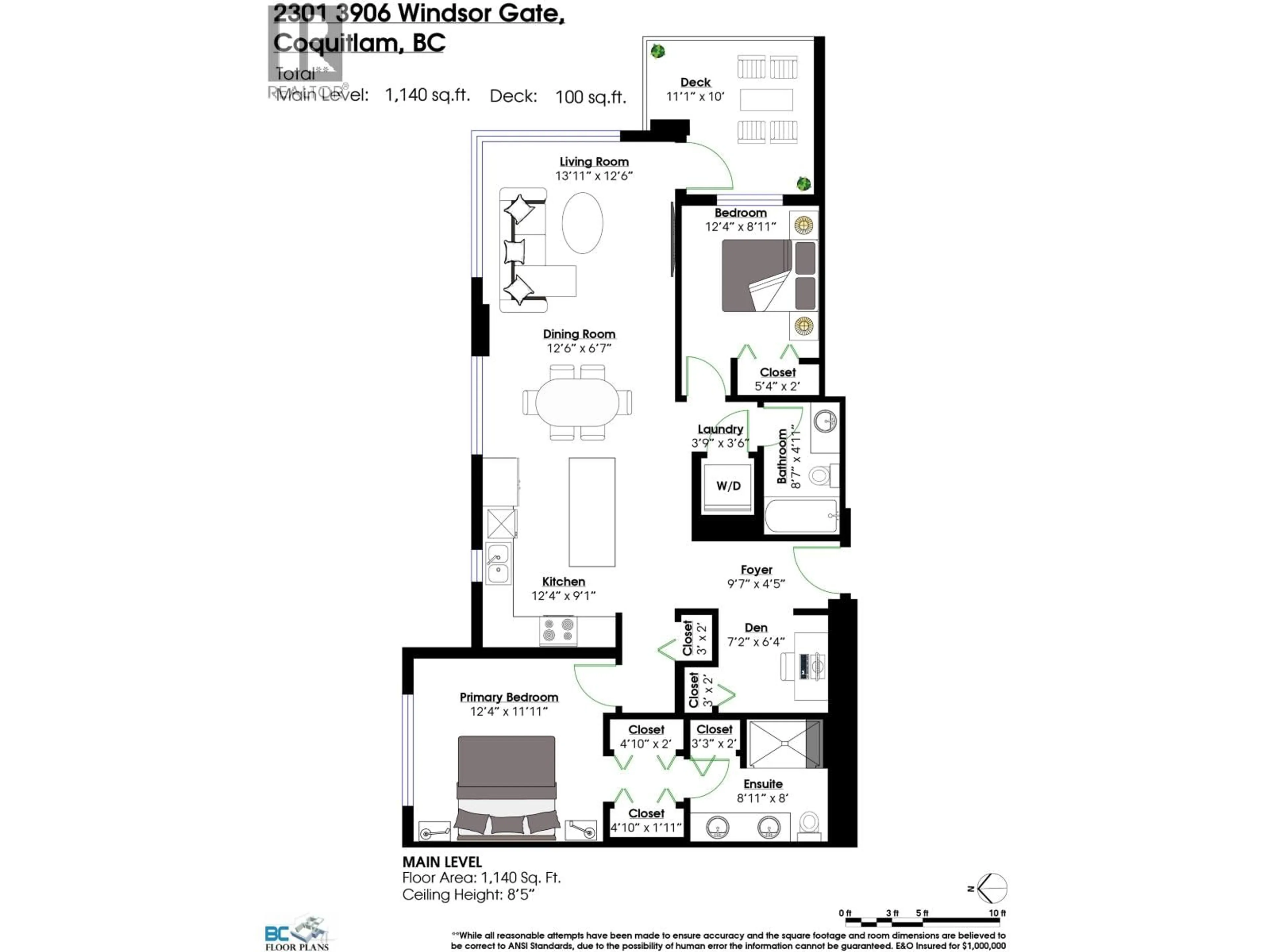 Floor plan for 2301 - 3096 WINDSOR GATE, Coquitlam British Columbia V3B0P4