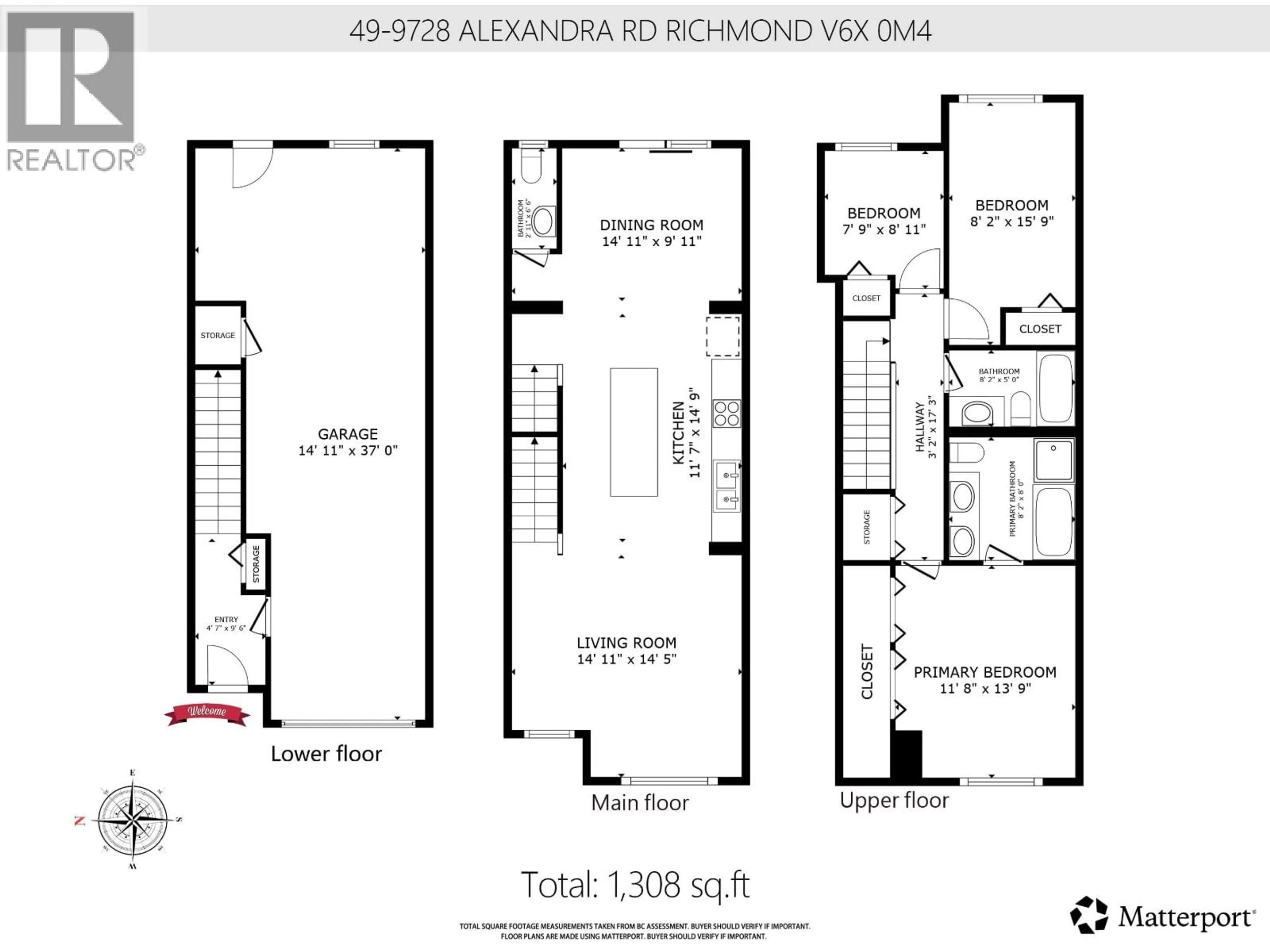 Floor plan for 49 - 9728 ALEXANDRA ROAD, Richmond British Columbia V6X0M4