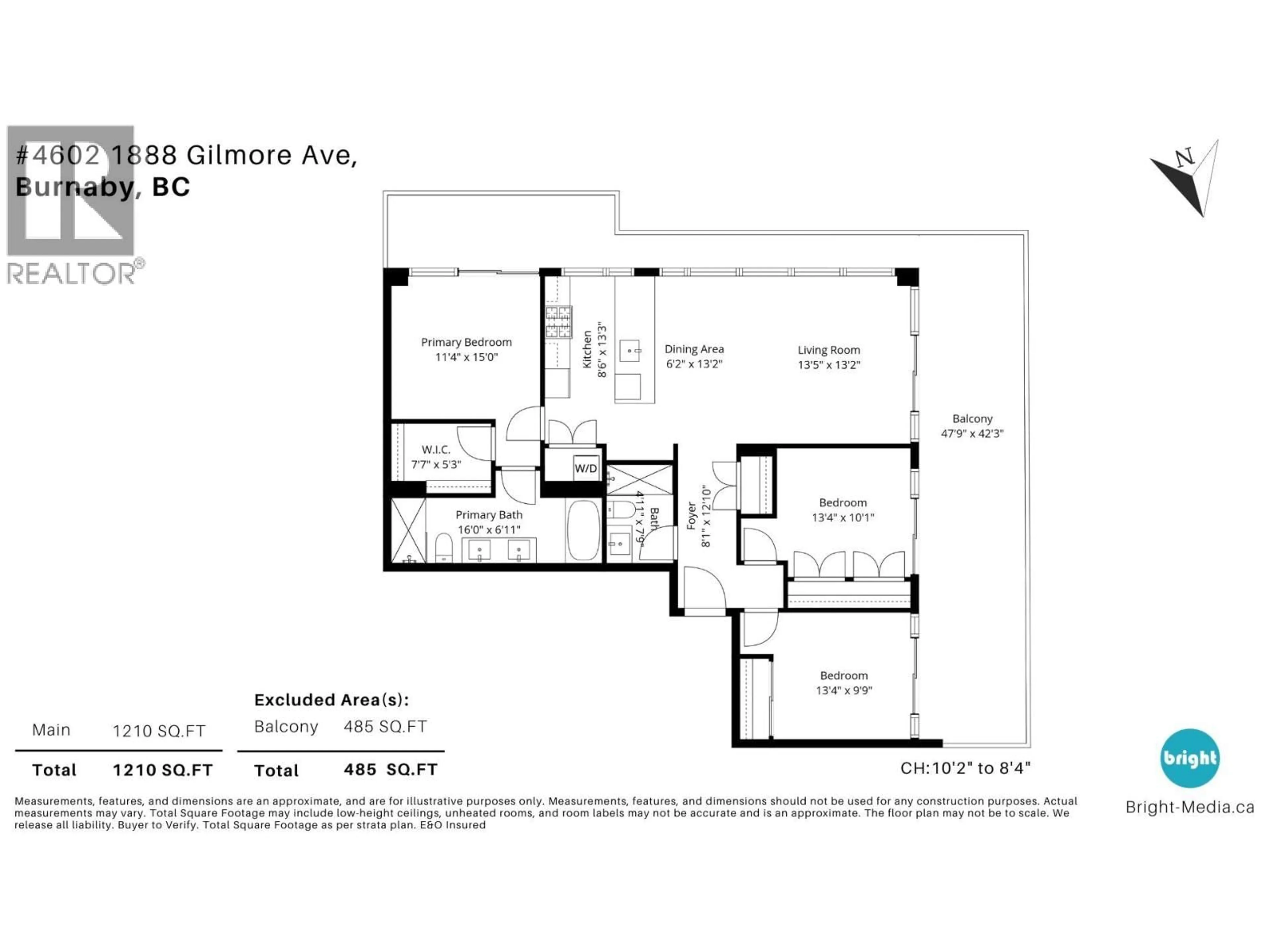 Floor plan for 4602 - 1888 GILMORE AVENUE, Burnaby British Columbia V5C0L2