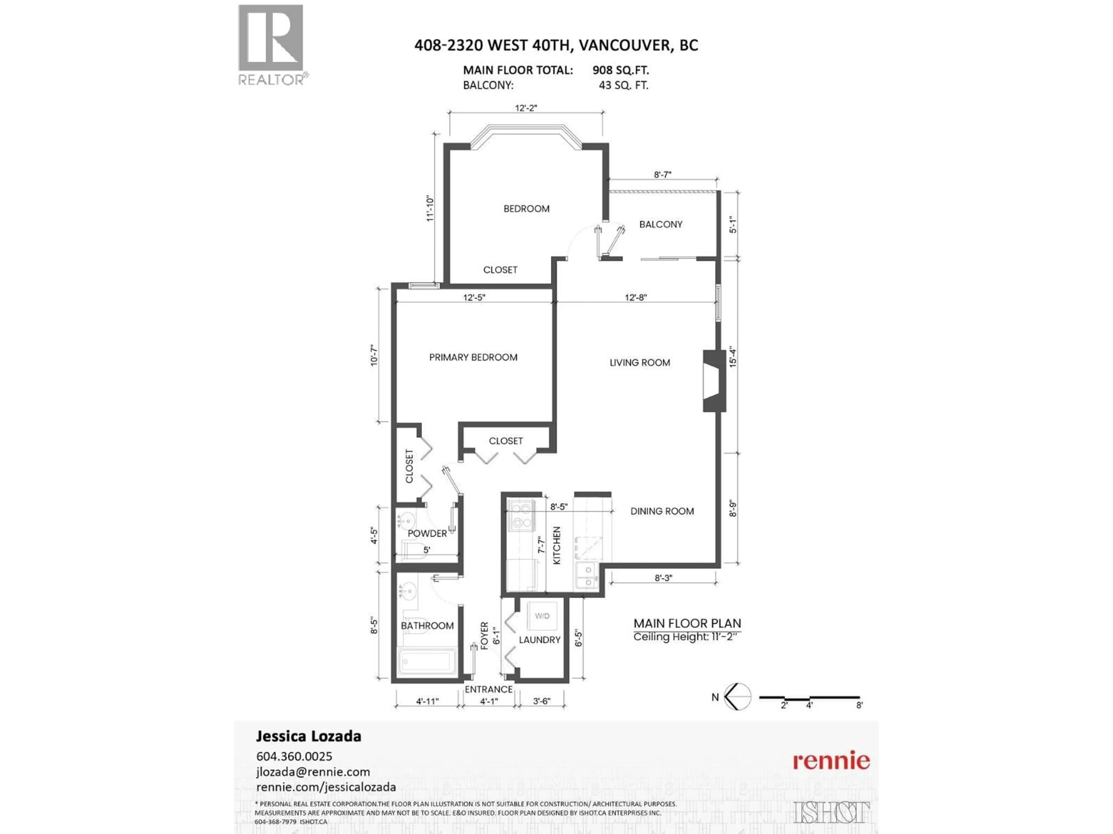 Floor plan for 408 - 2320 40TH AVENUE, Vancouver British Columbia V6M4H6