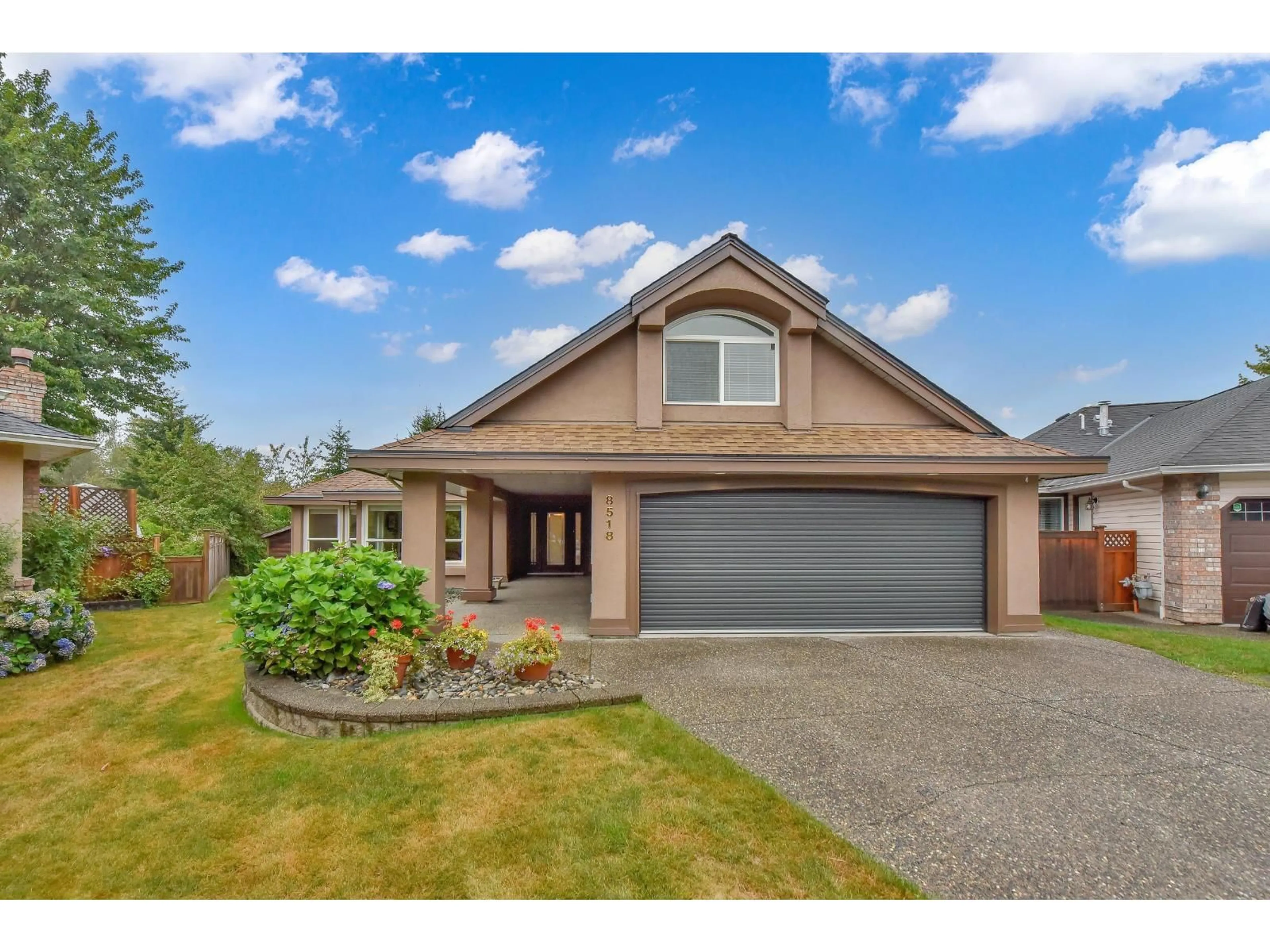 Home with brick exterior material, street for 8518 165A, Surrey British Columbia V4N3H2