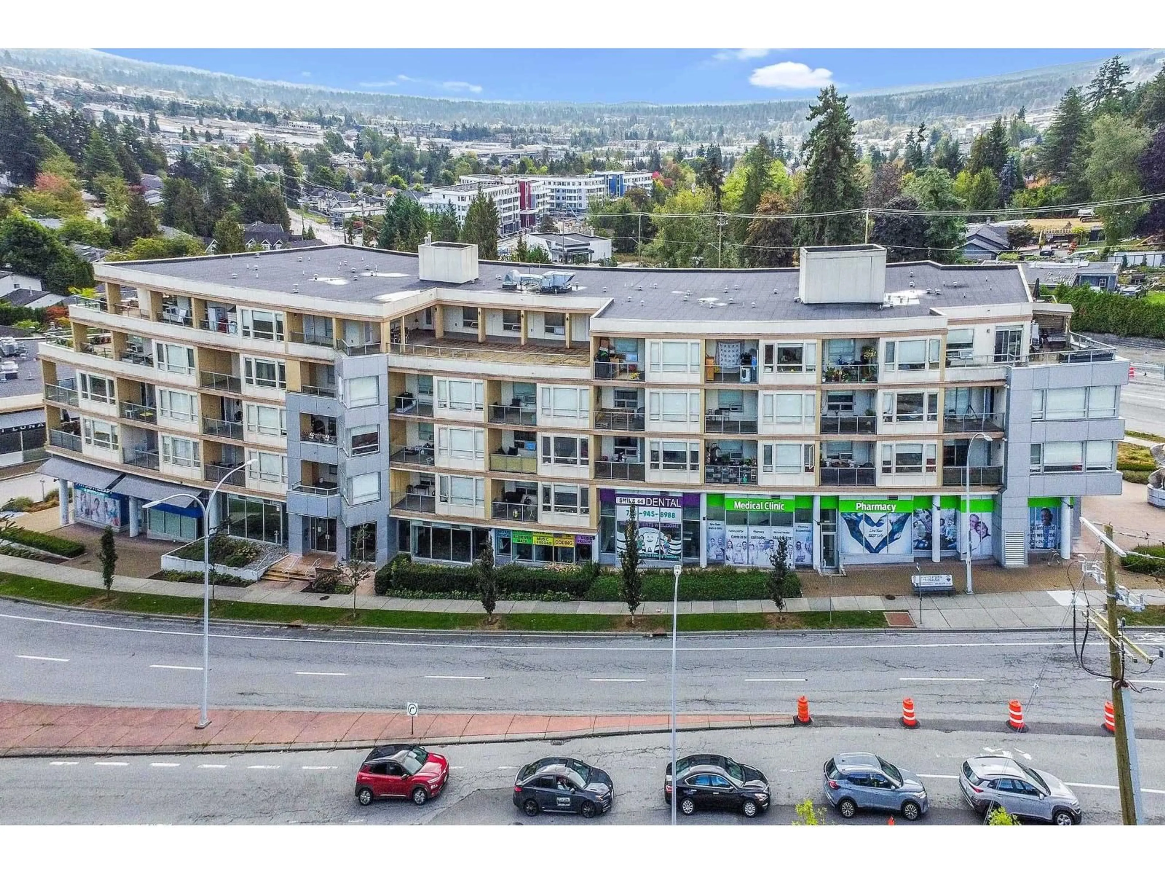 A pic from outside/outdoor area/front of a property/back of a property/a pic from drone, mountain view for 503 - 19228 64, Surrey British Columbia V3S7C9