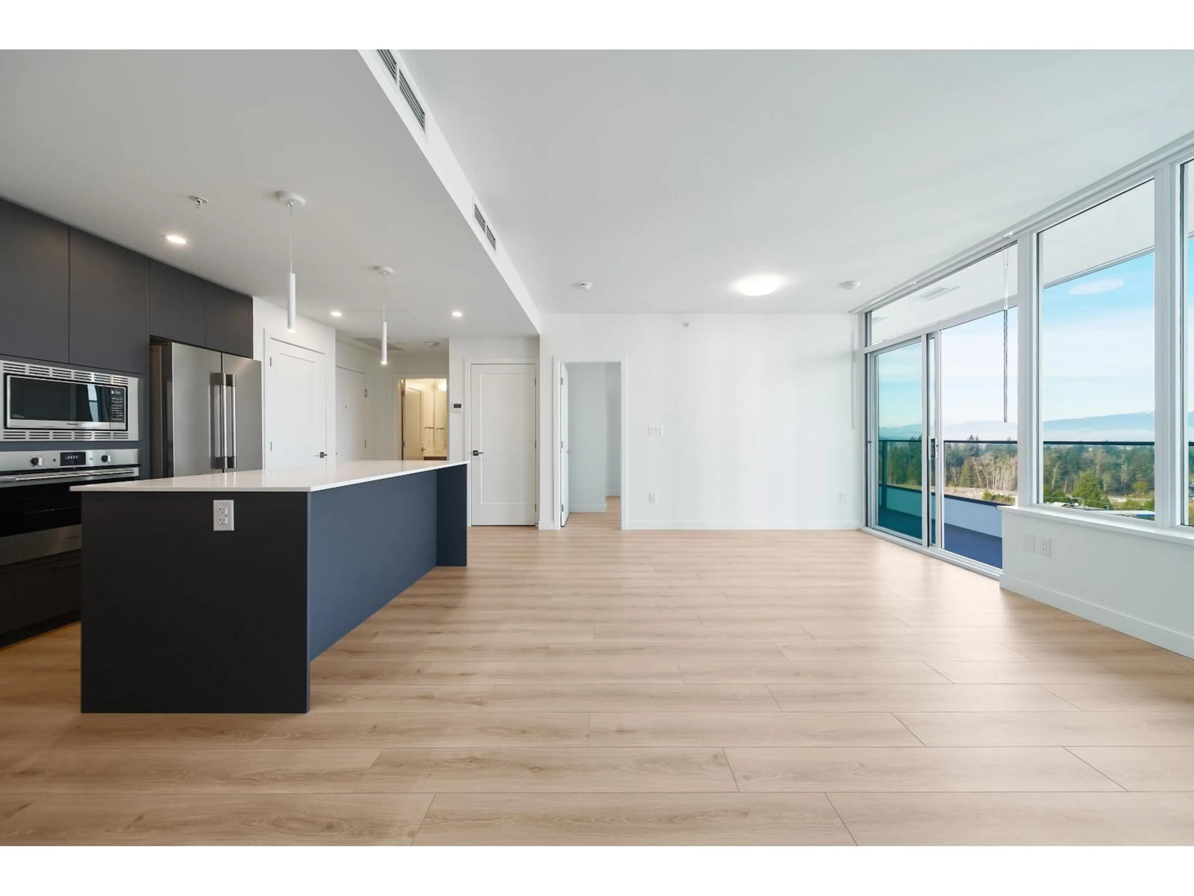 Open concept kitchen, wood/laminate floor for 804 - 20065 85, Langley British Columbia V2Y3Y5