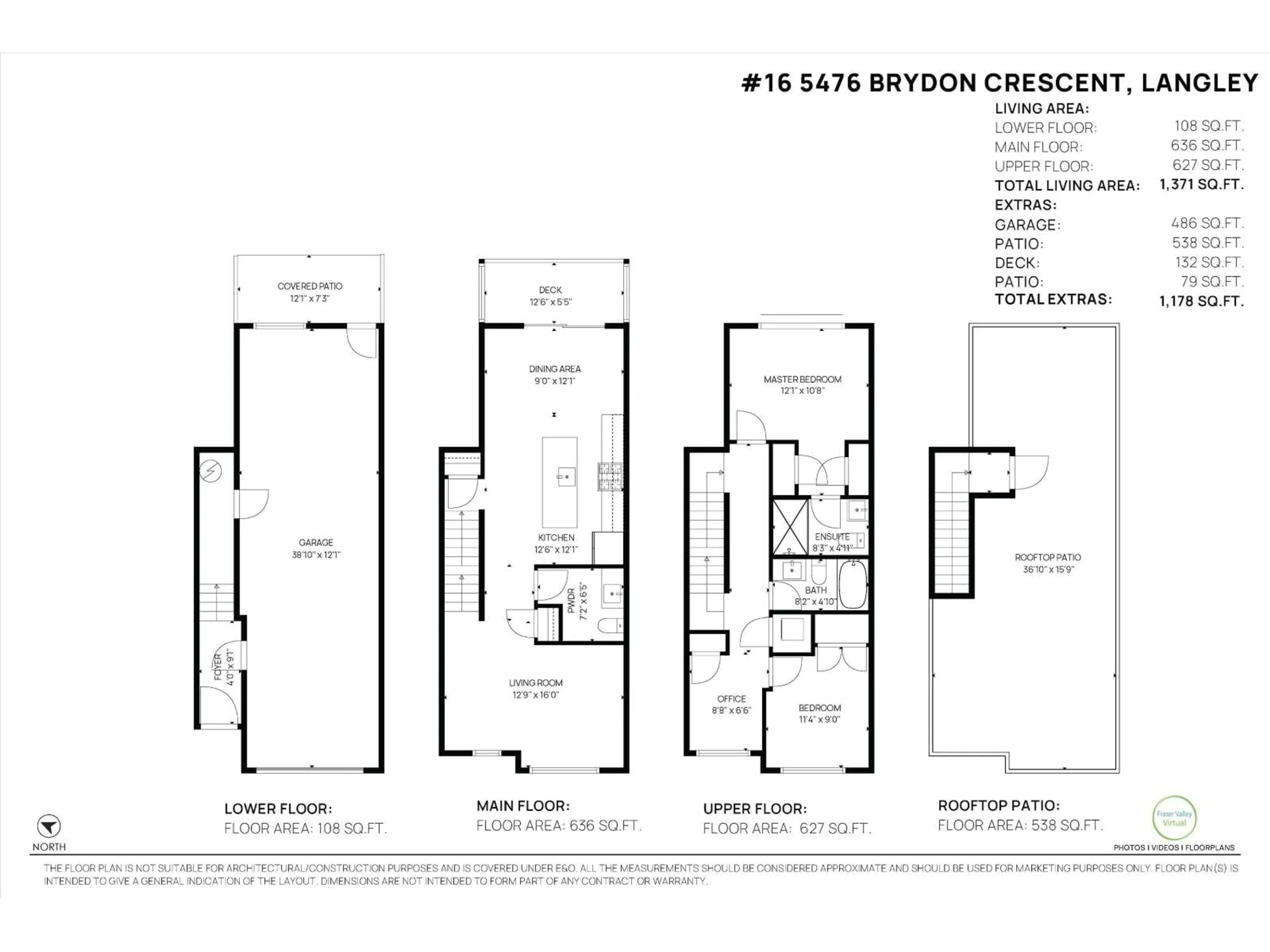 Floor plan for 16 - 5476 BRYDON, Langley British Columbia V3A0N7