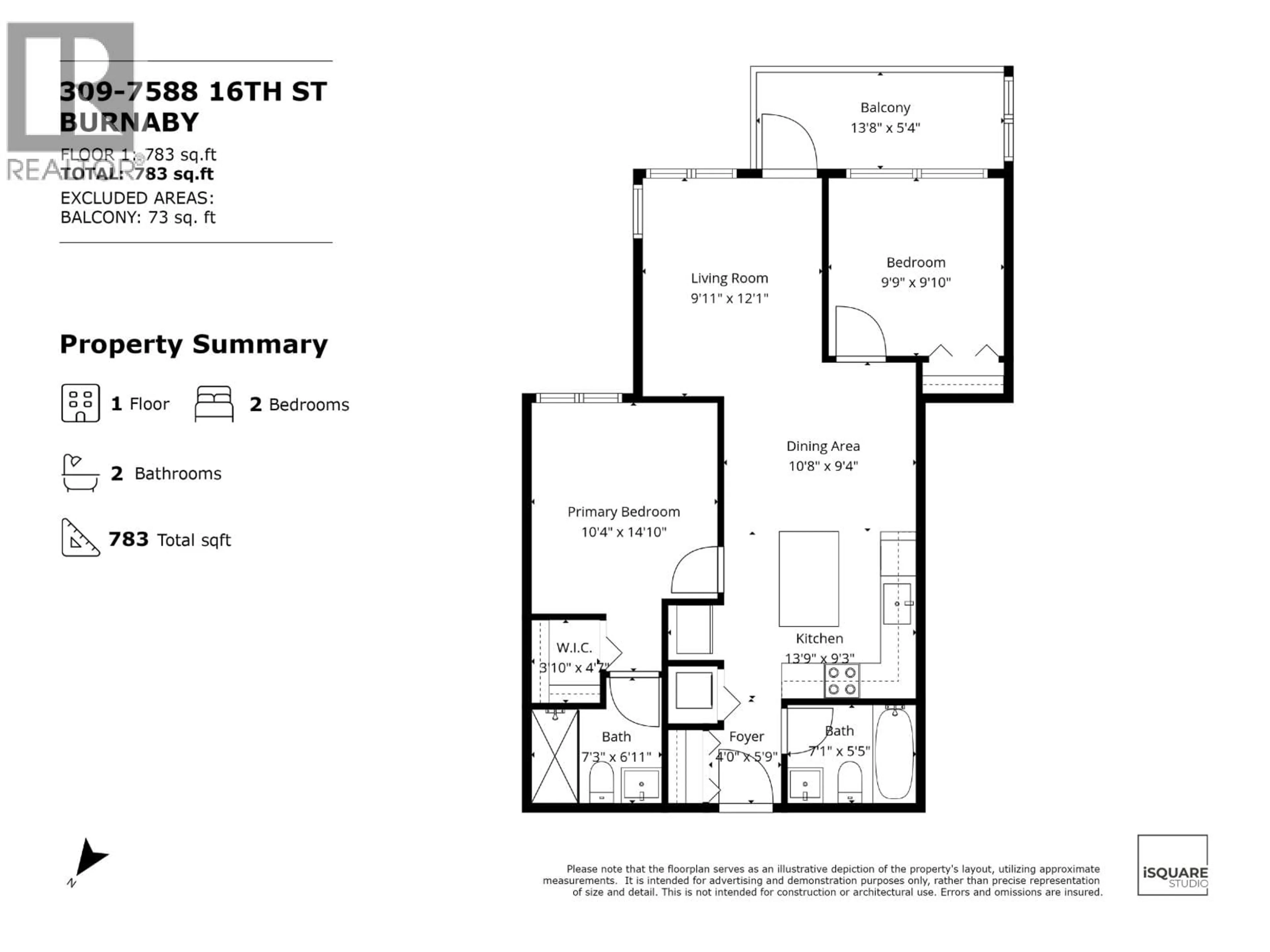 Floor plan for 309 - 7588 16TH STREET, Burnaby British Columbia V3N0H8