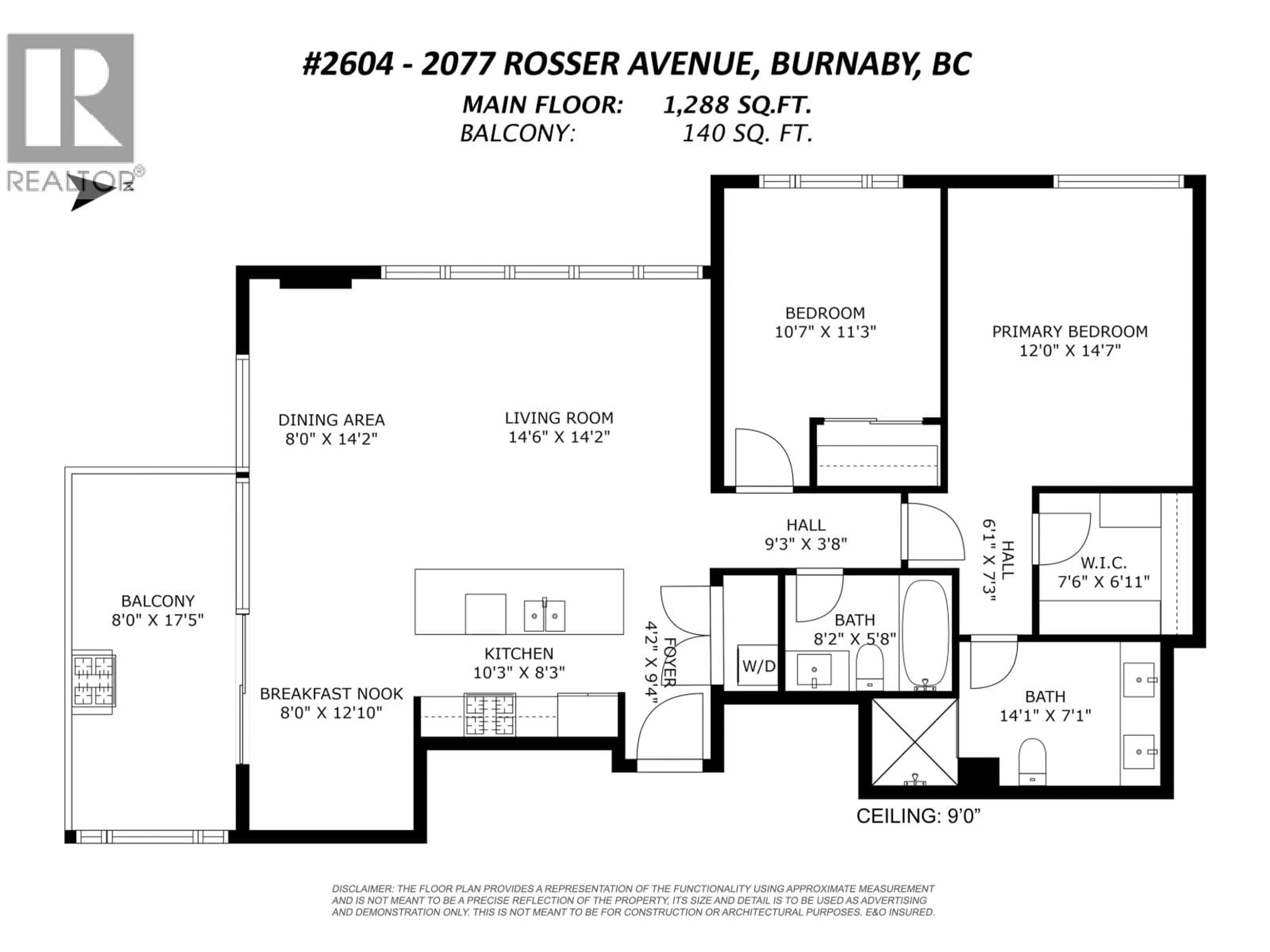 Floor plan for 2604 - 2077 ROSSER AVENUE, Burnaby British Columbia V5C0G6