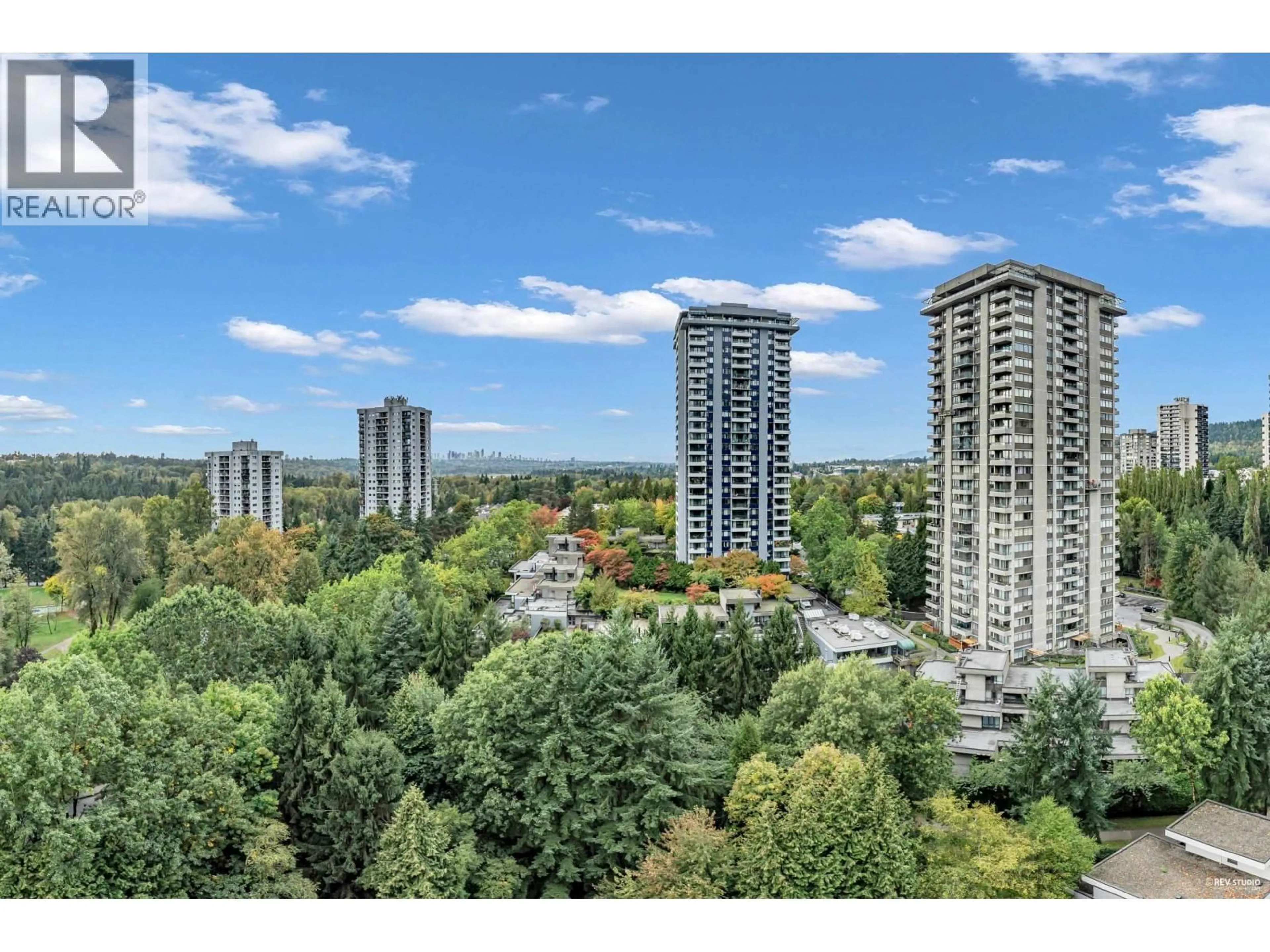A pic from outside/outdoor area/front of a property/back of a property/a pic from drone, city buildings view from balcony for 1501 - 9521 CARDSTON COURT, Burnaby British Columbia V3N4R8