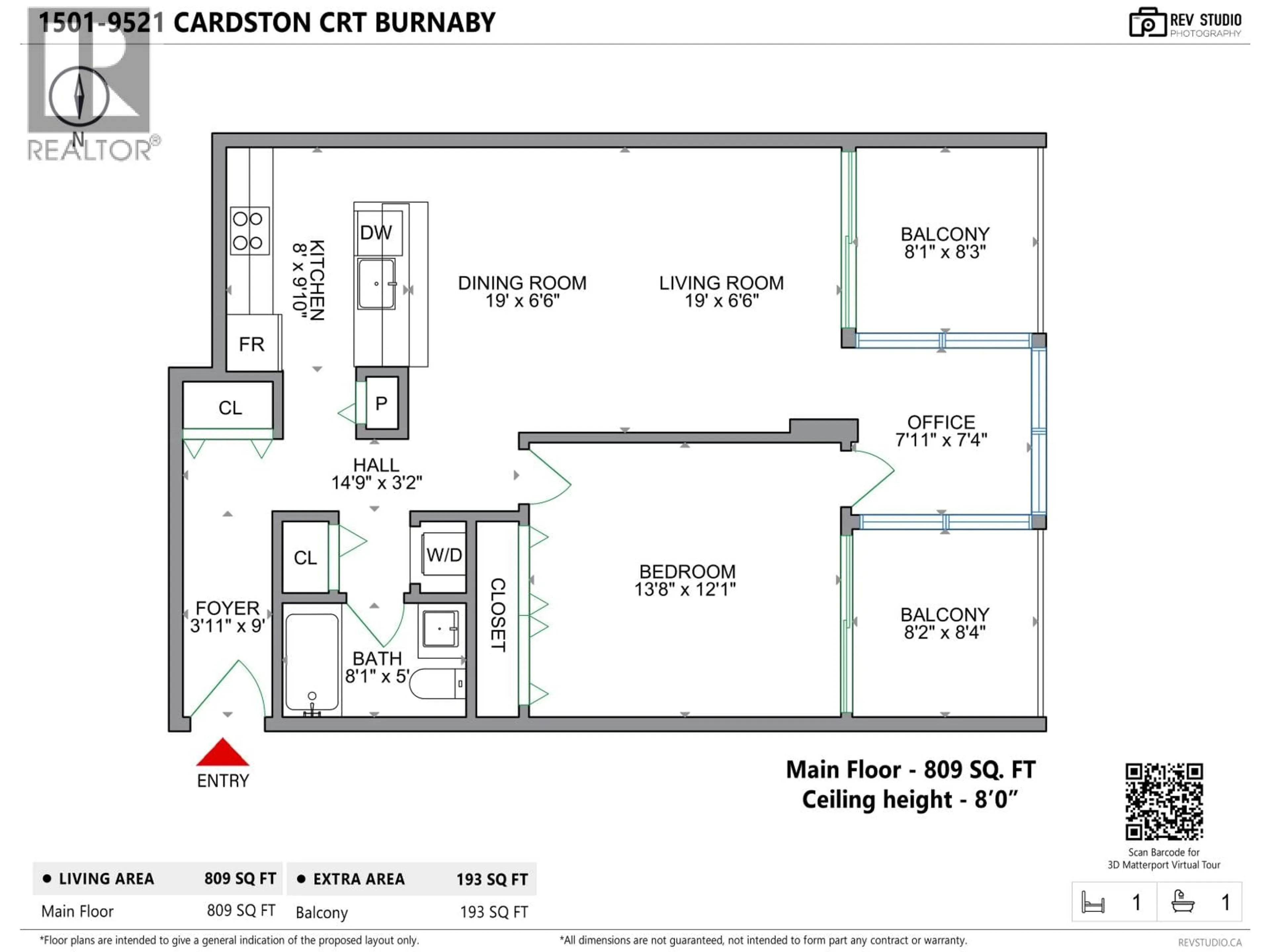 Floor plan for 1501 - 9521 CARDSTON COURT, Burnaby British Columbia V3N4R8