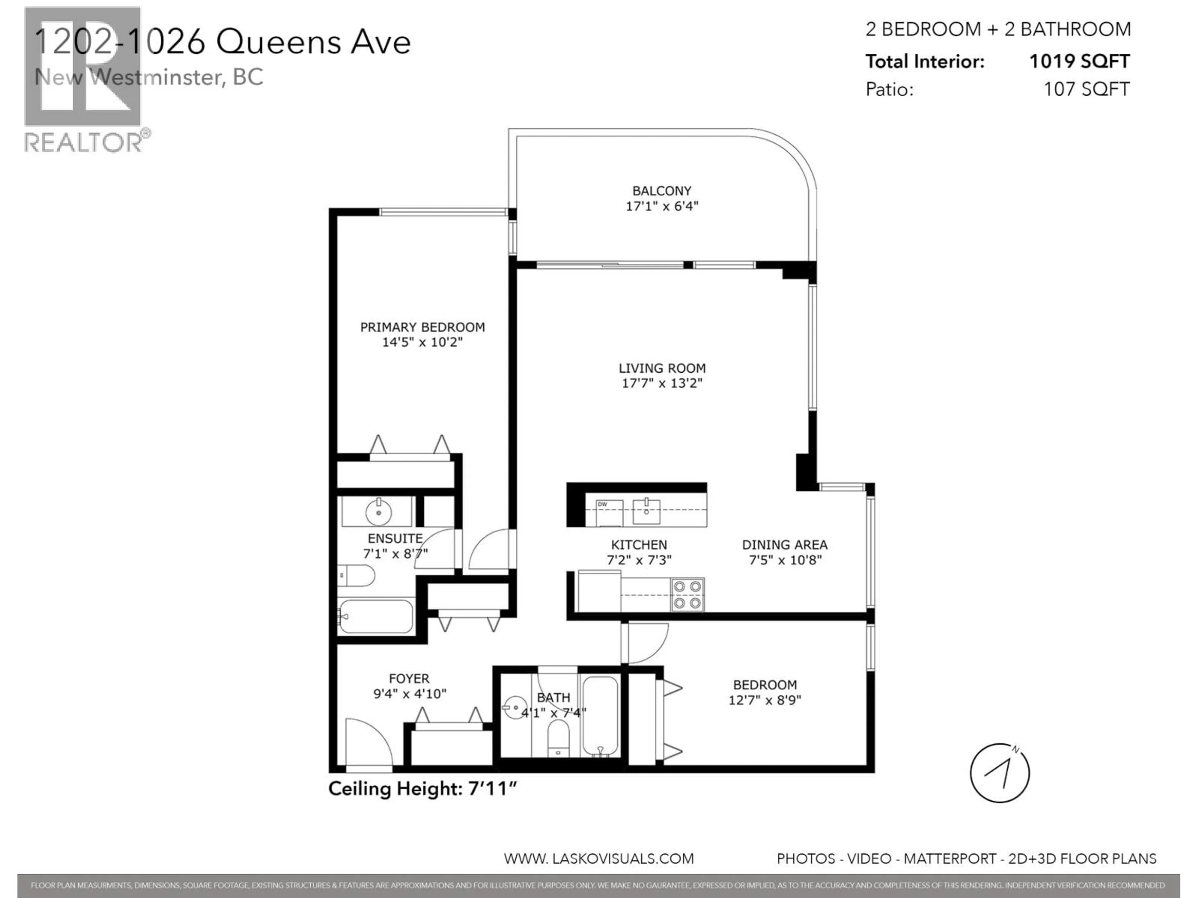 Floor plan for 1202 - 1026 QUEENS AVENUE, New Westminster British Columbia V3M6B2