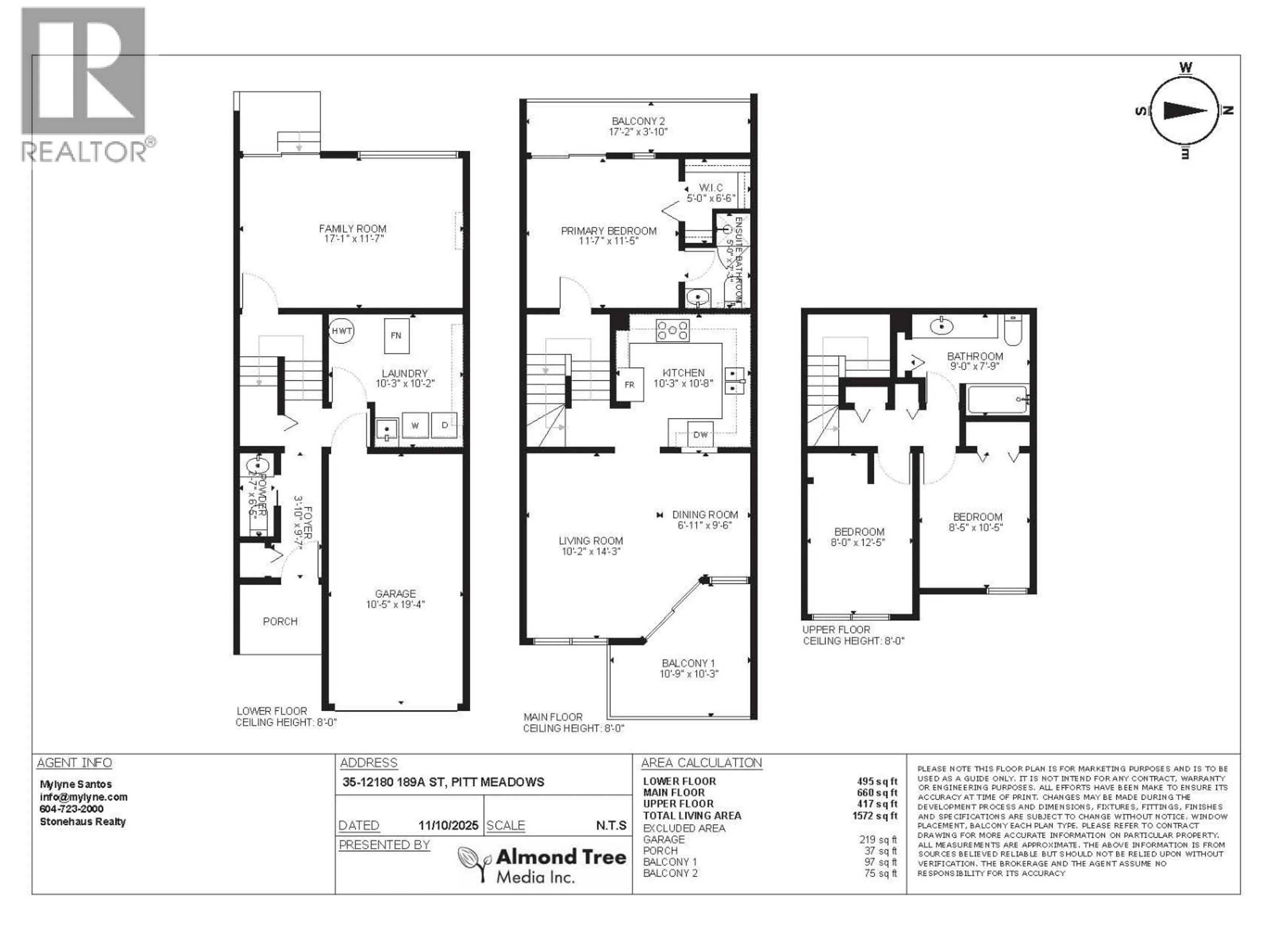 Floor plan for 35 - 12180 189A STREET, Pitt Meadows British Columbia V3Y1V6