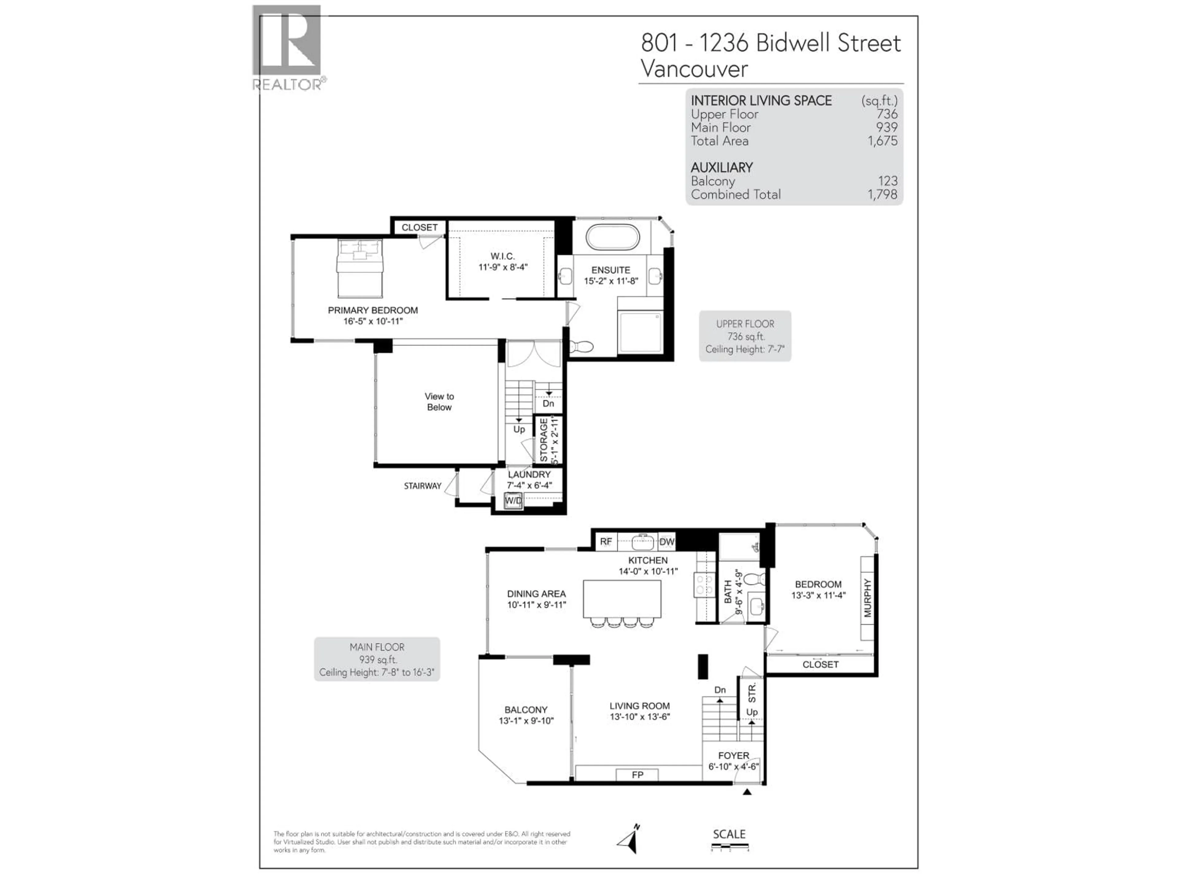 Floor plan for 801 - 1236 BIDWELL STREET, Vancouver British Columbia V6G2K9