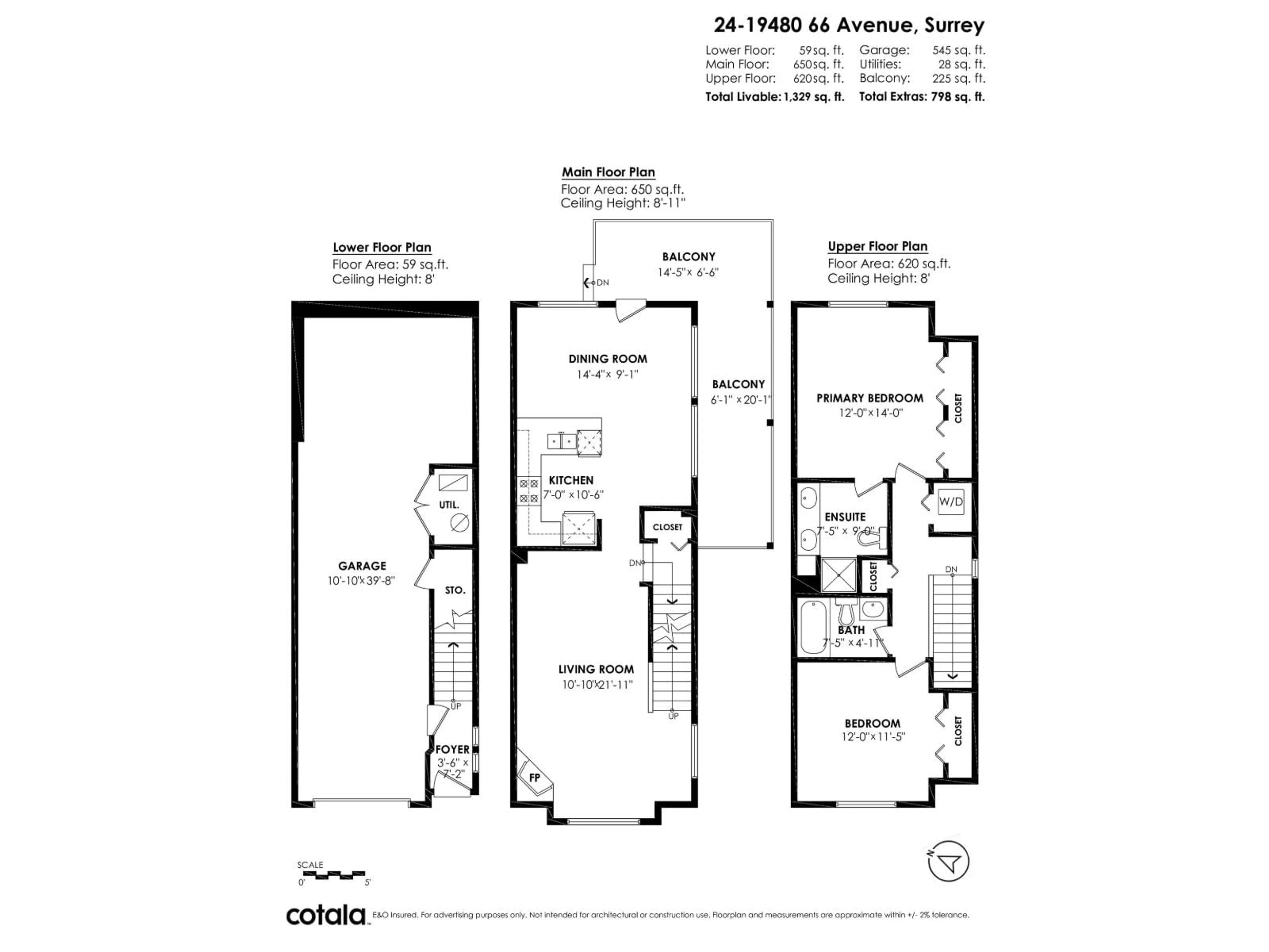 Floor plan for 24 - 19480 66, Surrey British Columbia V4N5W7