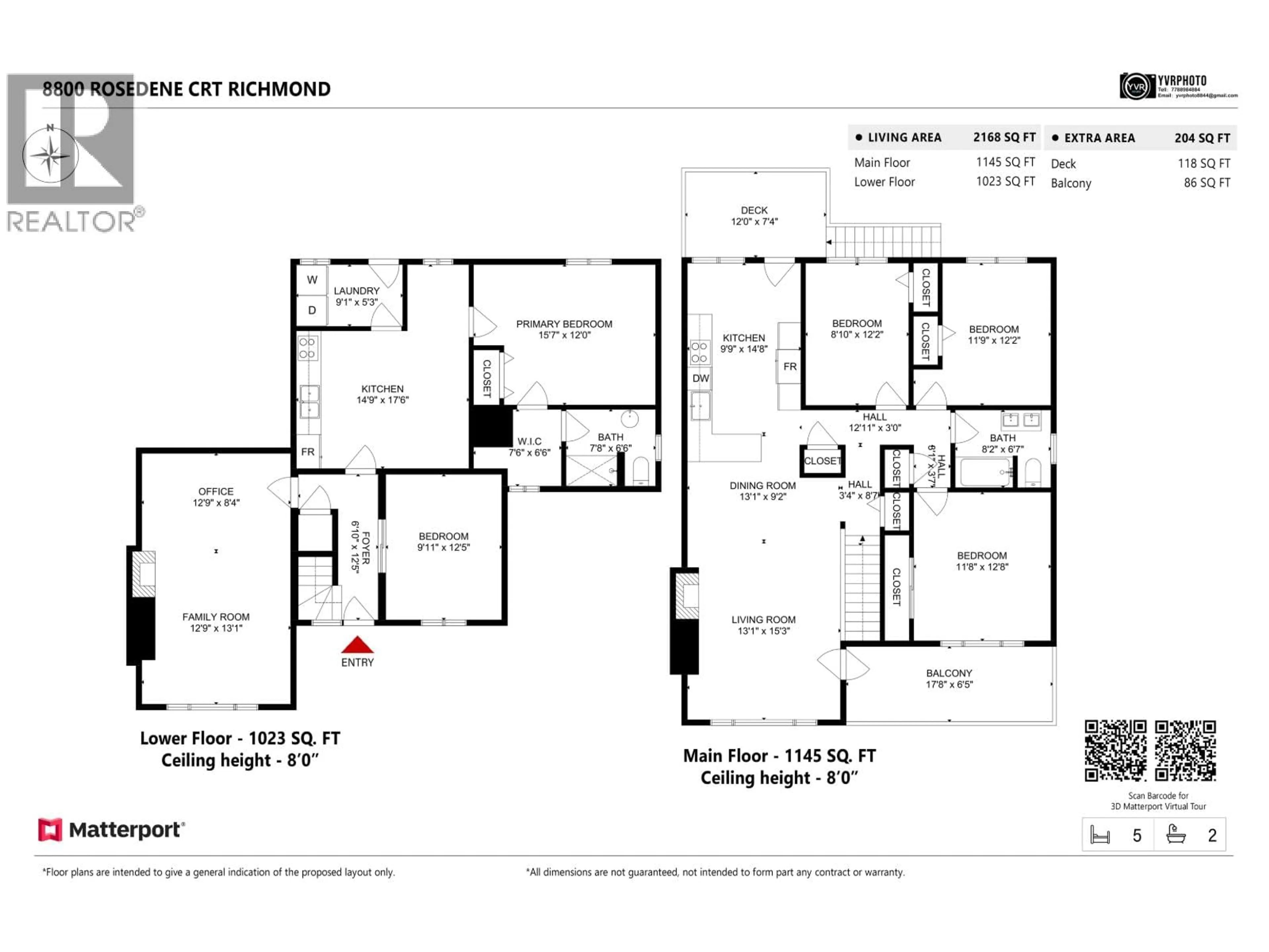 Floor plan for 8800 ROSEDENE COURT, Richmond British Columbia V7A2P9
