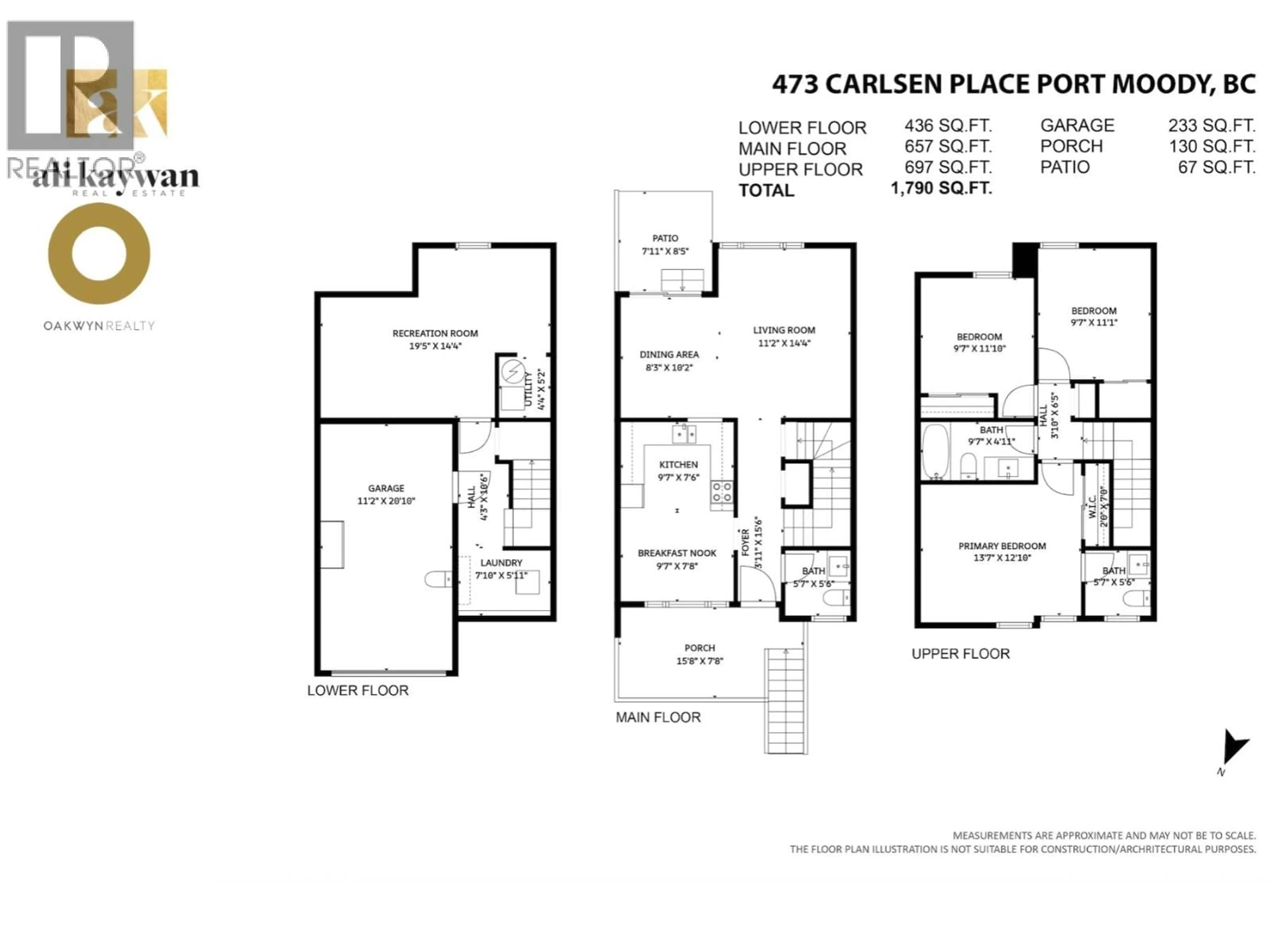 Floor plan for 473 CARLSEN PLACE, Port Moody British Columbia V3H4A1