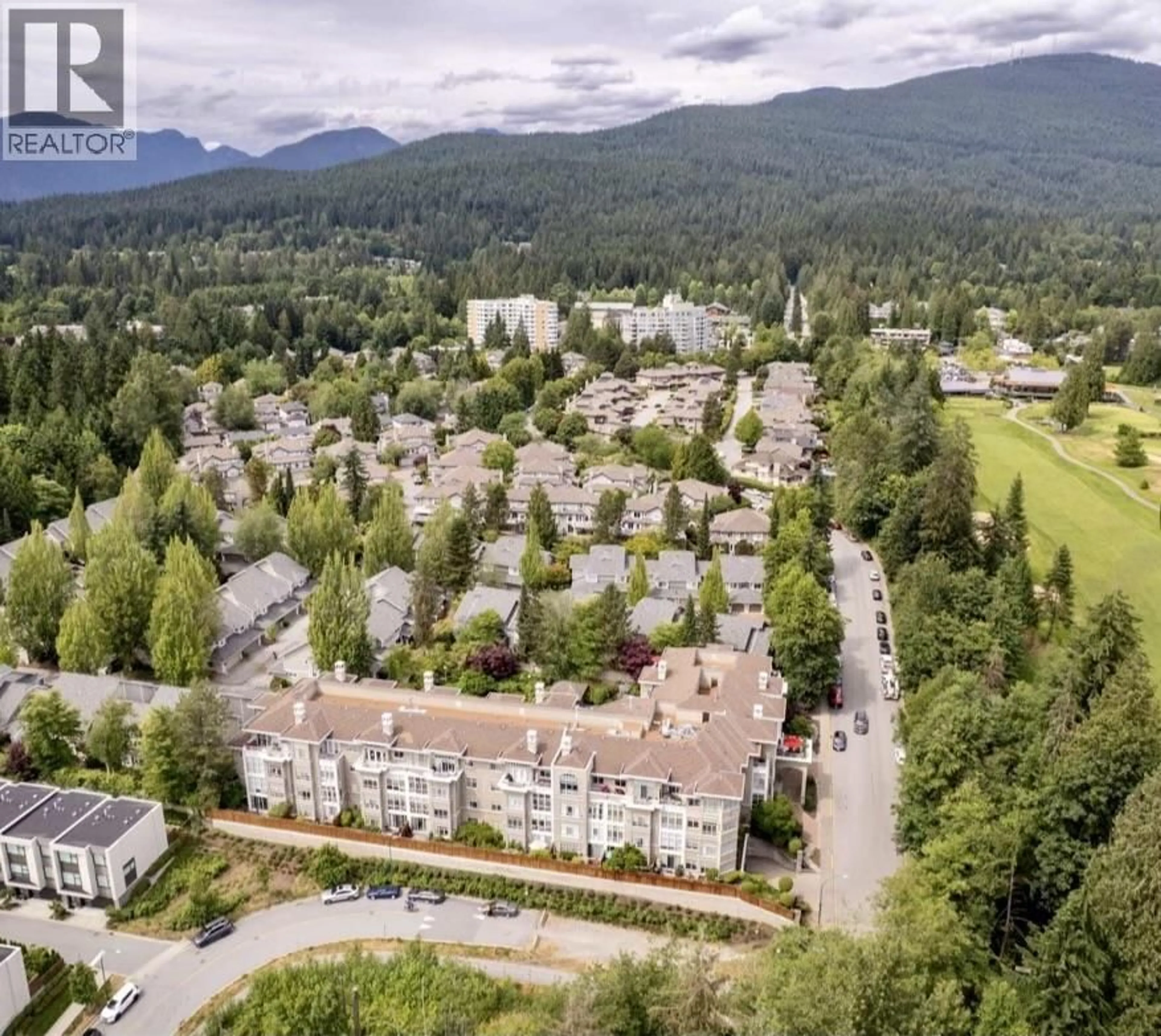 A pic from outside/outdoor area/front of a property/back of a property/a pic from drone, mountain view for 315 - 630 ROCHE POINT DRIVE, North Vancouver British Columbia V7H3A1