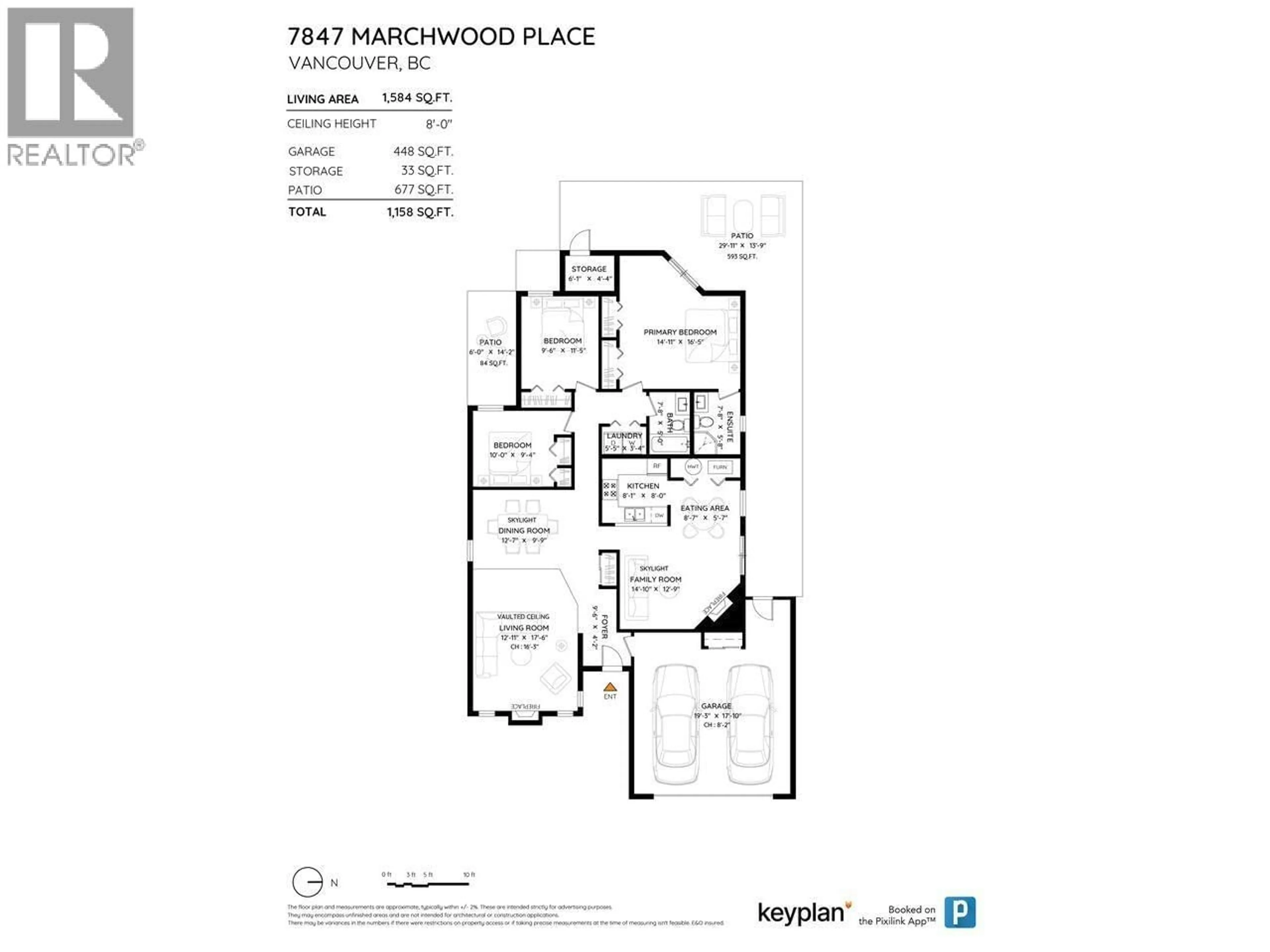 Floor plan for 7847 MARCHWOOD PLACE, Vancouver British Columbia V5S4A6
