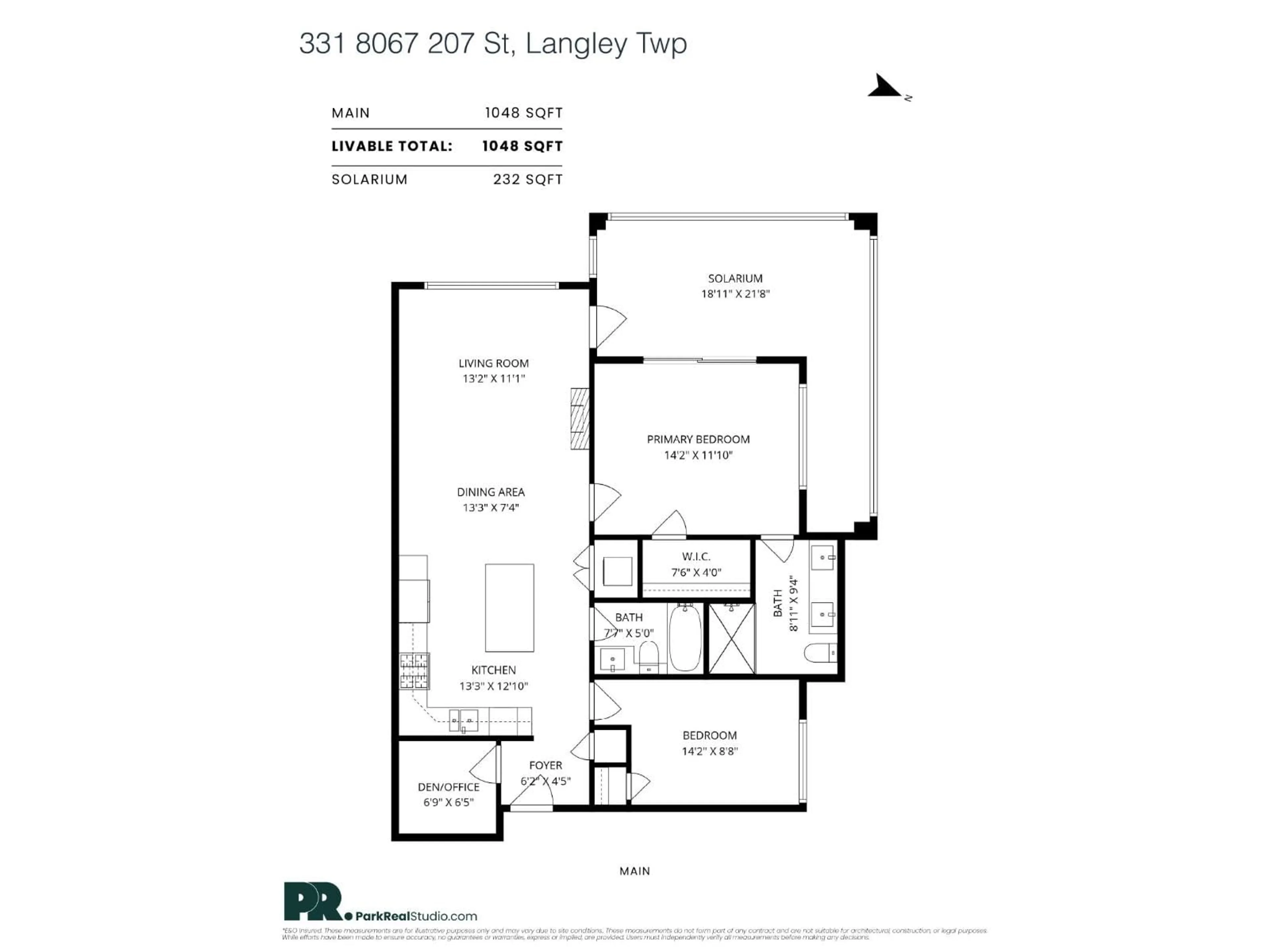 Floor plan for 331 - 8067 207, Langley British Columbia V2Y0P1