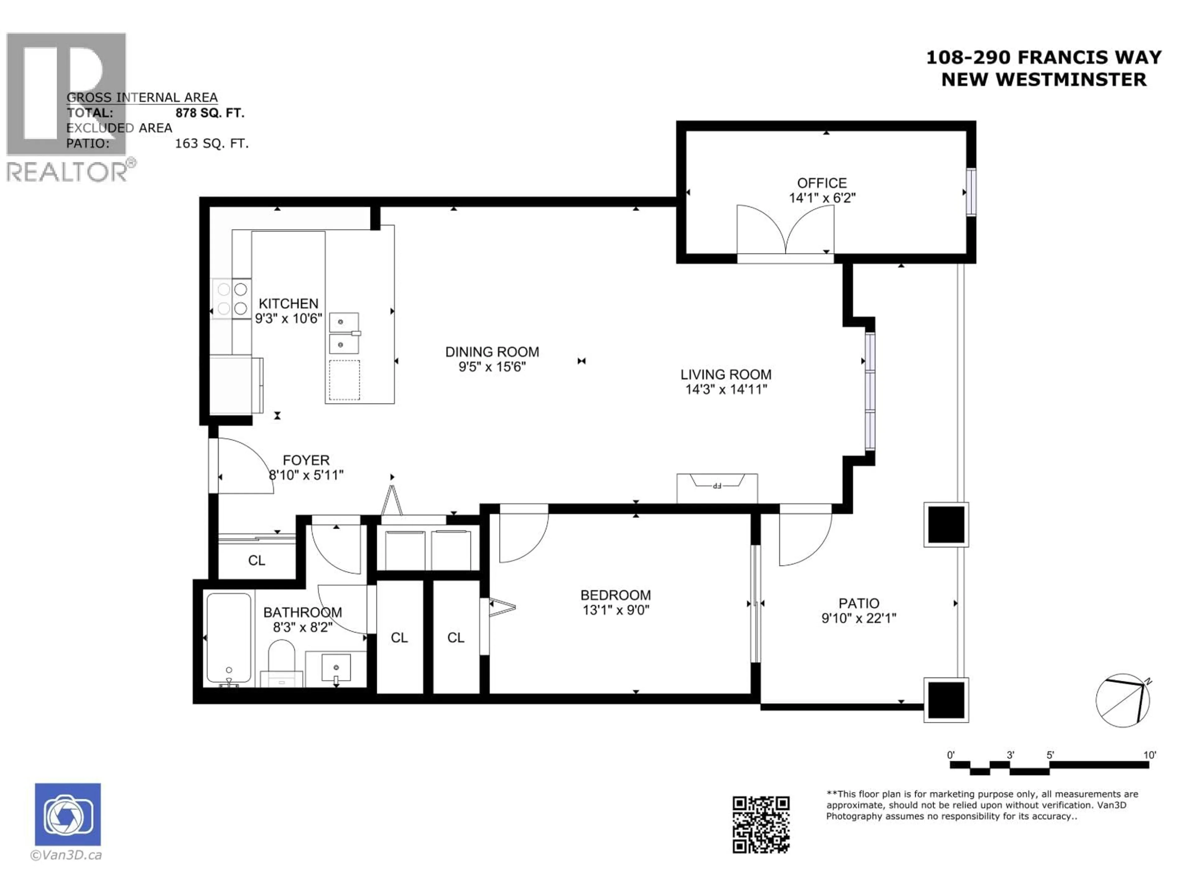 Floor plan for 108 - 290 FRANCIS WAY, New Westminster British Columbia V3L0C4