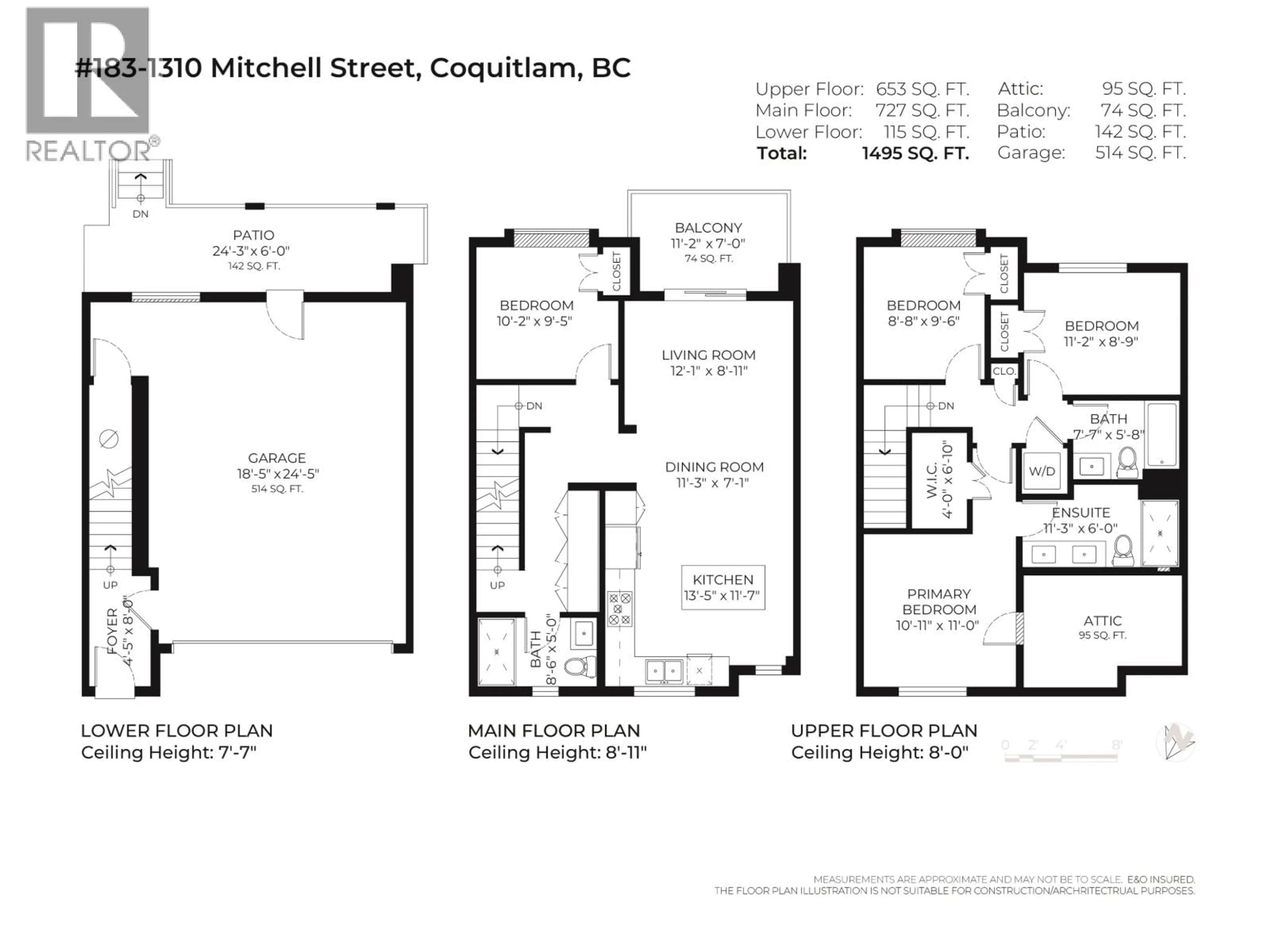 Floor plan for 183 - 1310 MITCHELL STREET, Coquitlam British Columbia V3E0T9