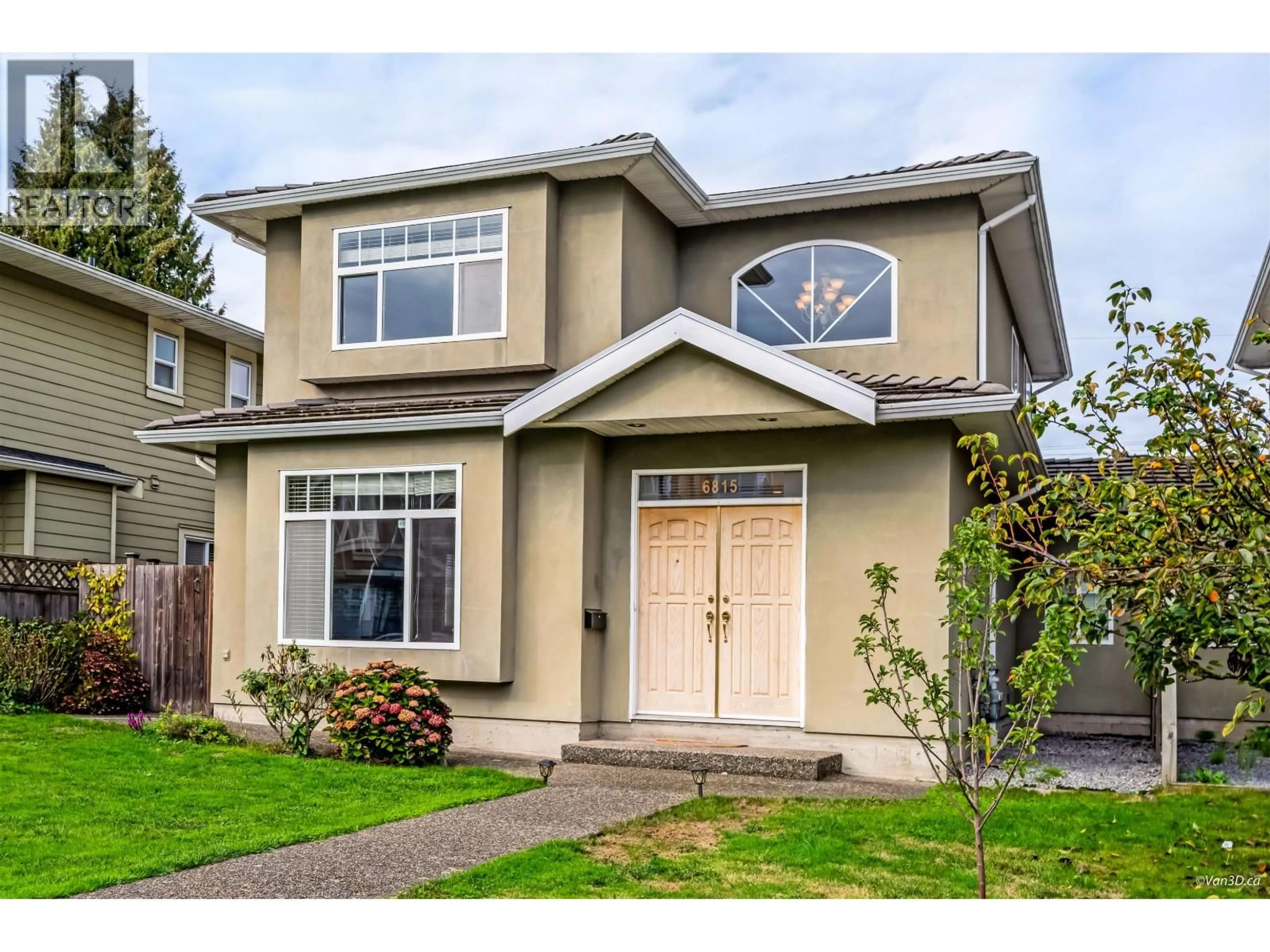 Home with vinyl exterior material, street for 6815 ELWELL STREET, Burnaby British Columbia V5E1K2