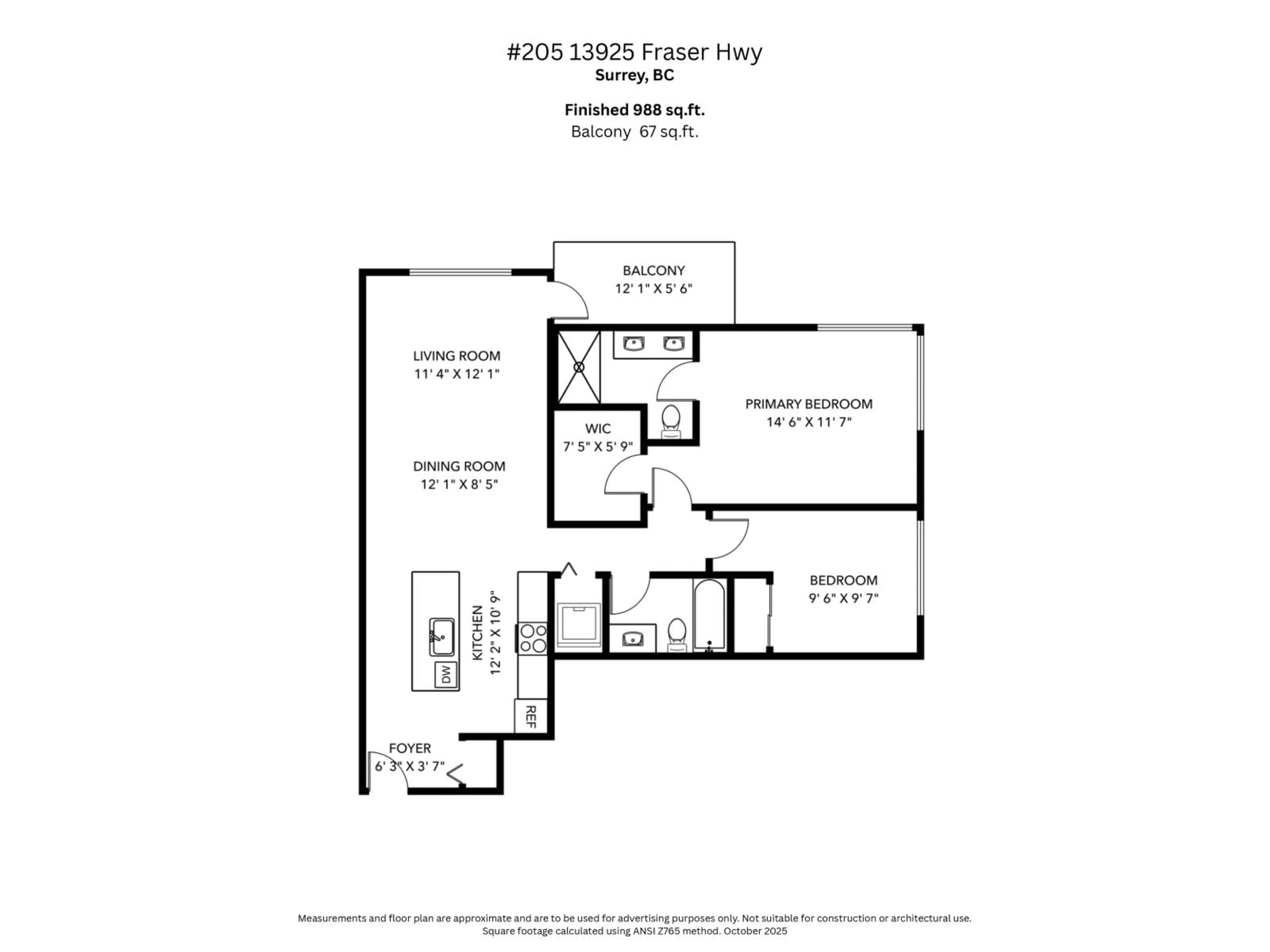 Floor plan for 205 - 13925 FRASER, Surrey British Columbia V3T4E6