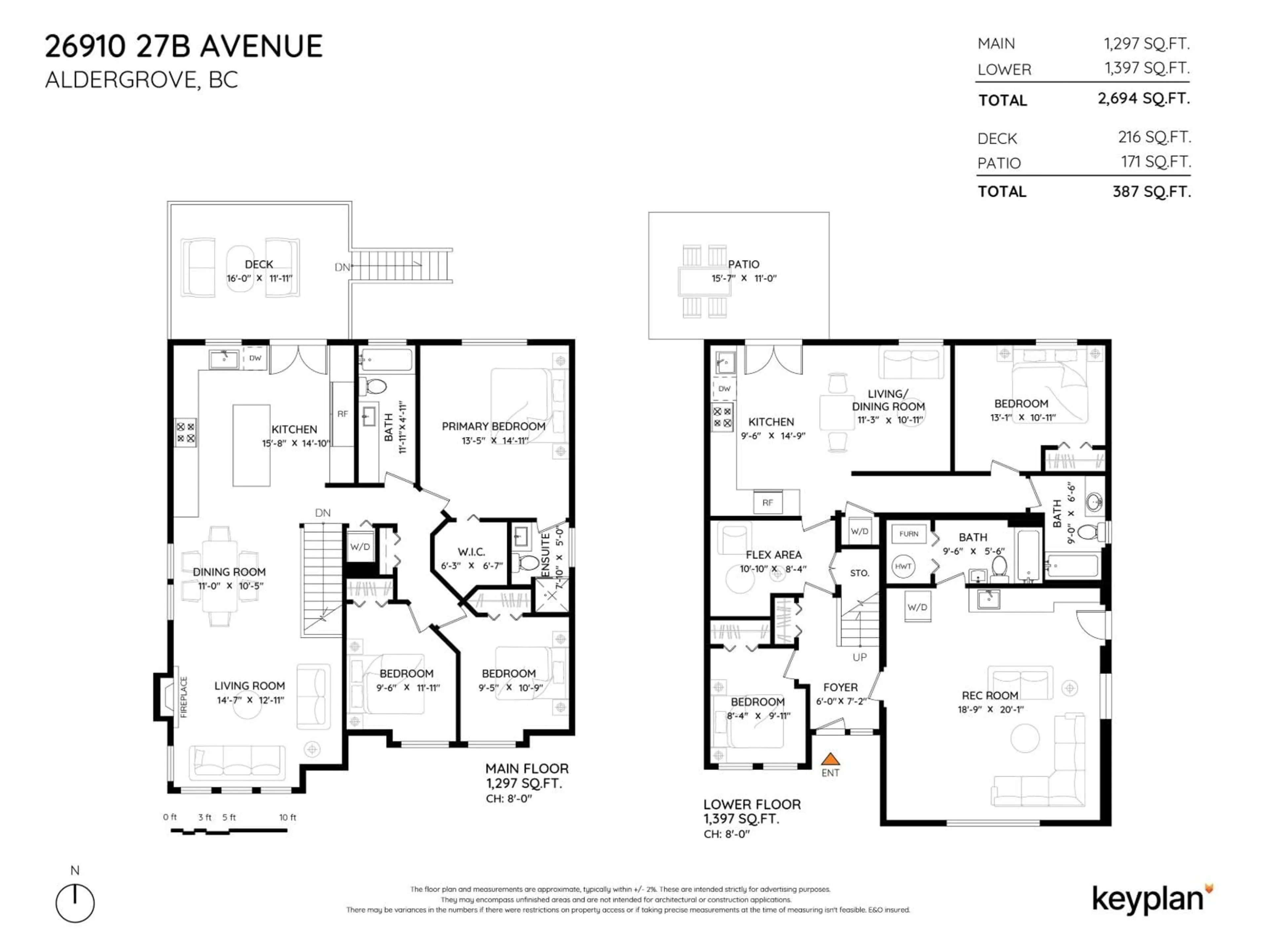 Floor plan for 26910 27B, Langley British Columbia V4W3E5