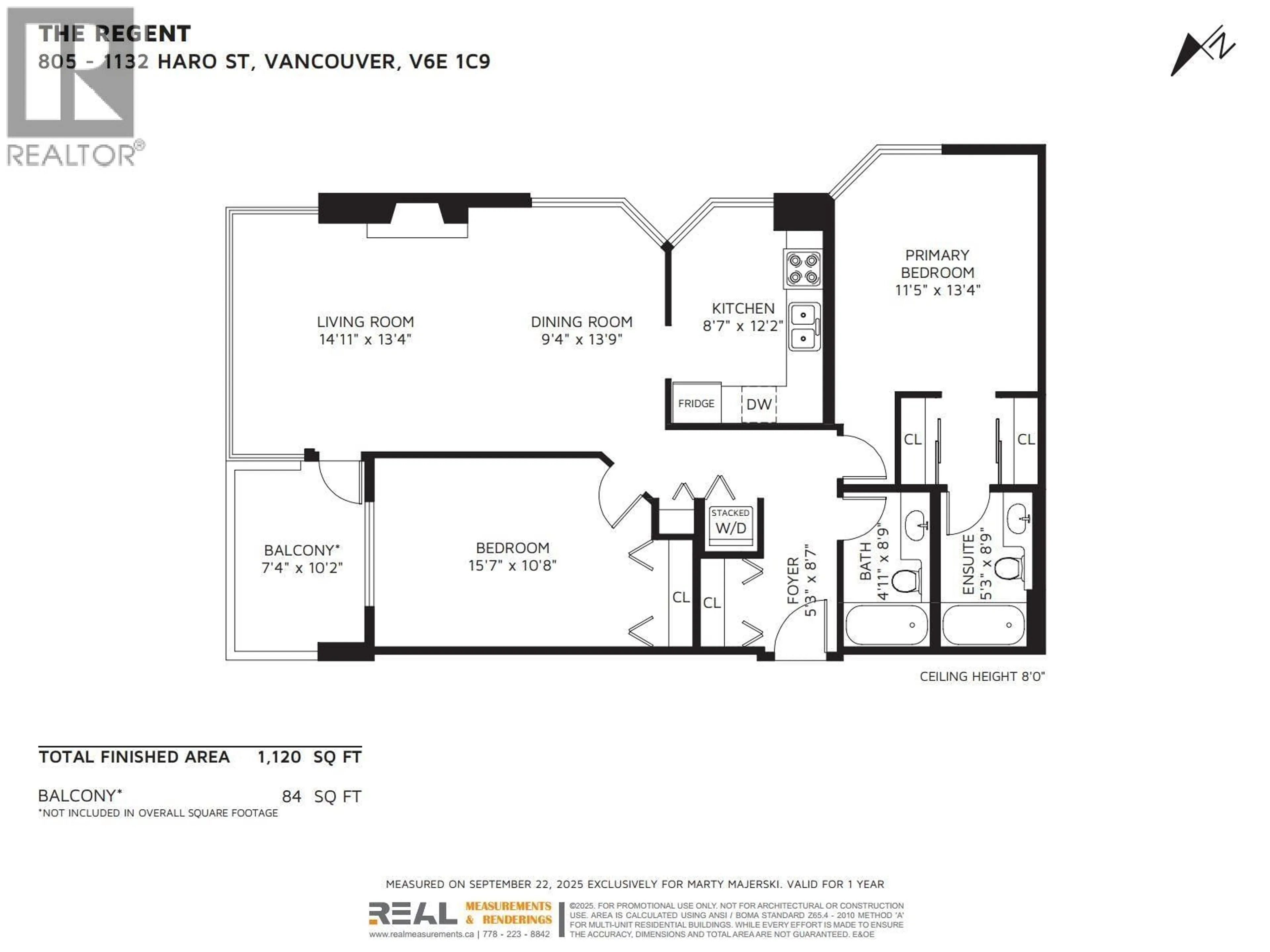 Floor plan for 805 - 1132 HARO STREET, Vancouver British Columbia V6E1C9