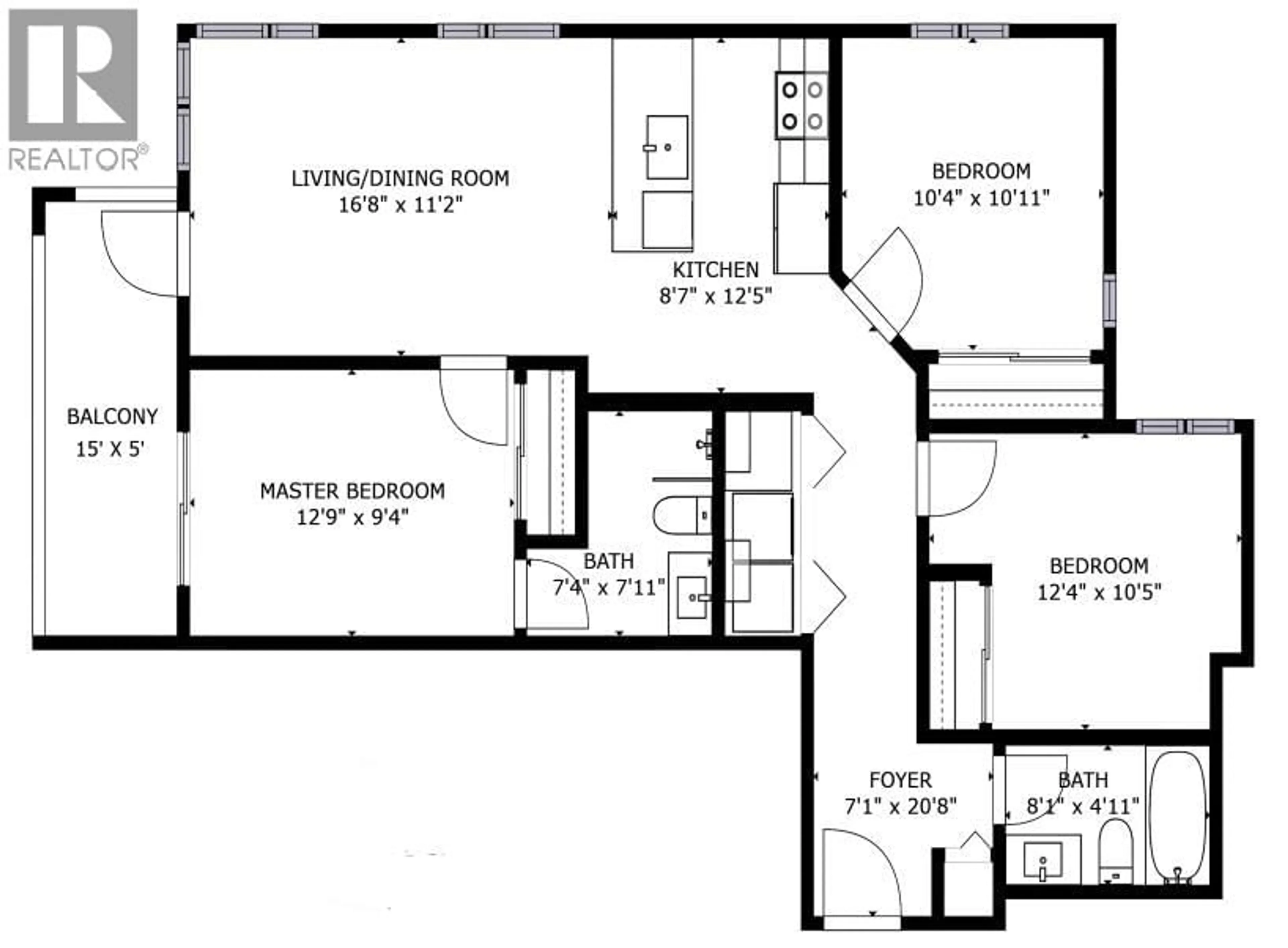 Floor plan for 308 - 711 14TH STREET, North Vancouver British Columbia V7M3E8