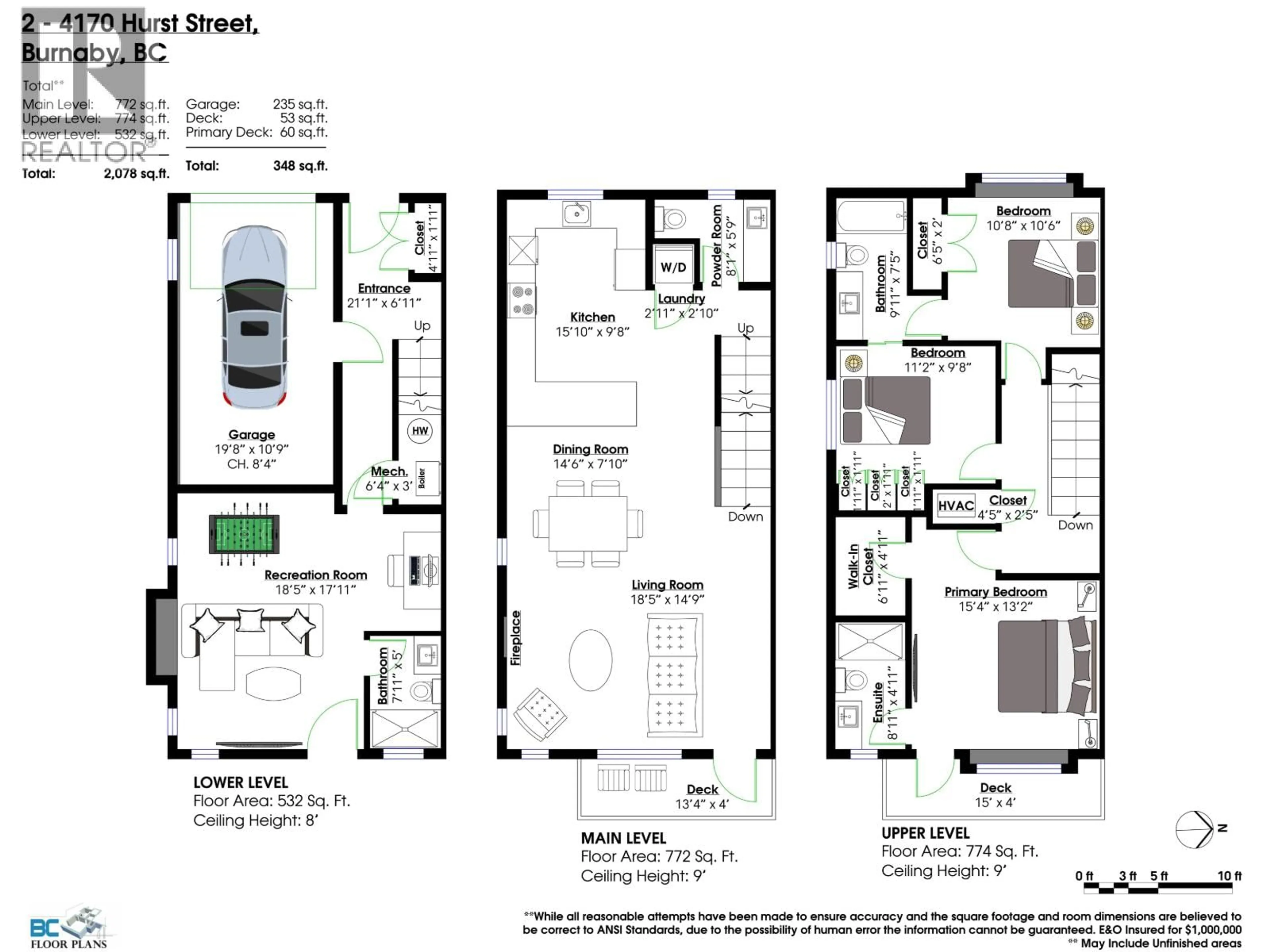 Floor plan for 2 - 4170 HURST STREET, Burnaby British Columbia V5J3R4
