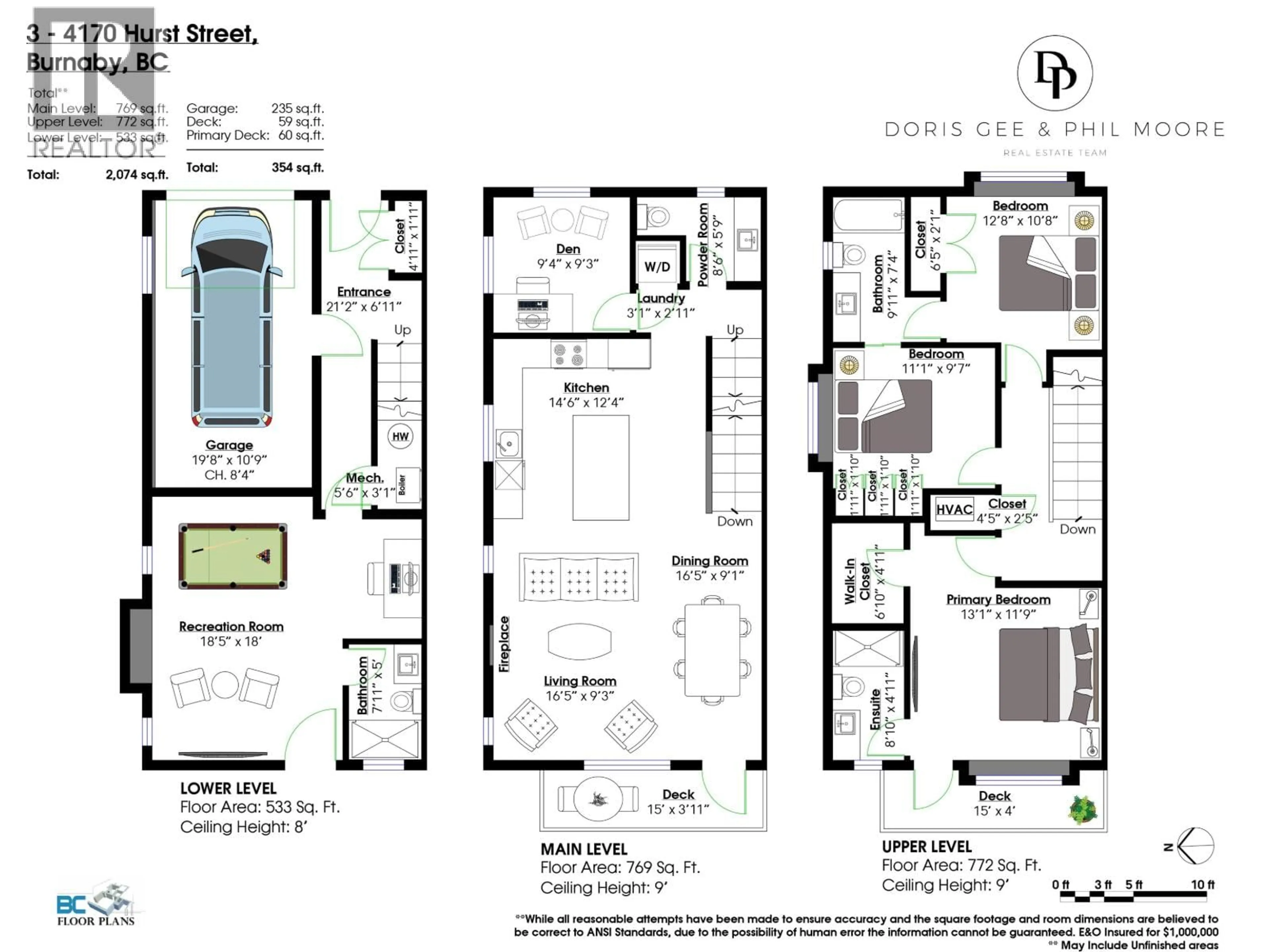 Floor plan for 3 - 4170 HURST STREET, Burnaby British Columbia V5J3R4