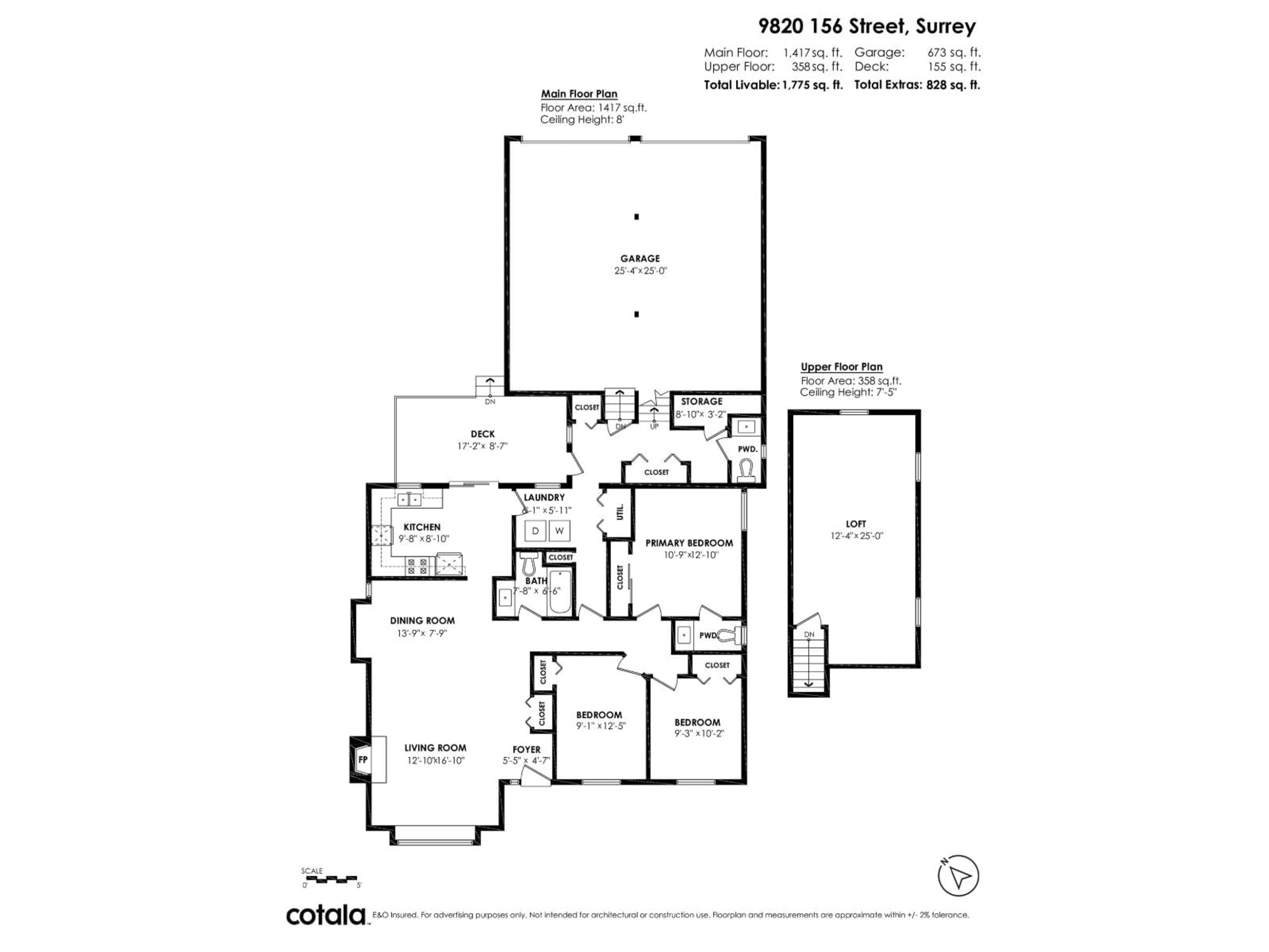 Floor plan for 9820 156, Surrey British Columbia V3R4L3