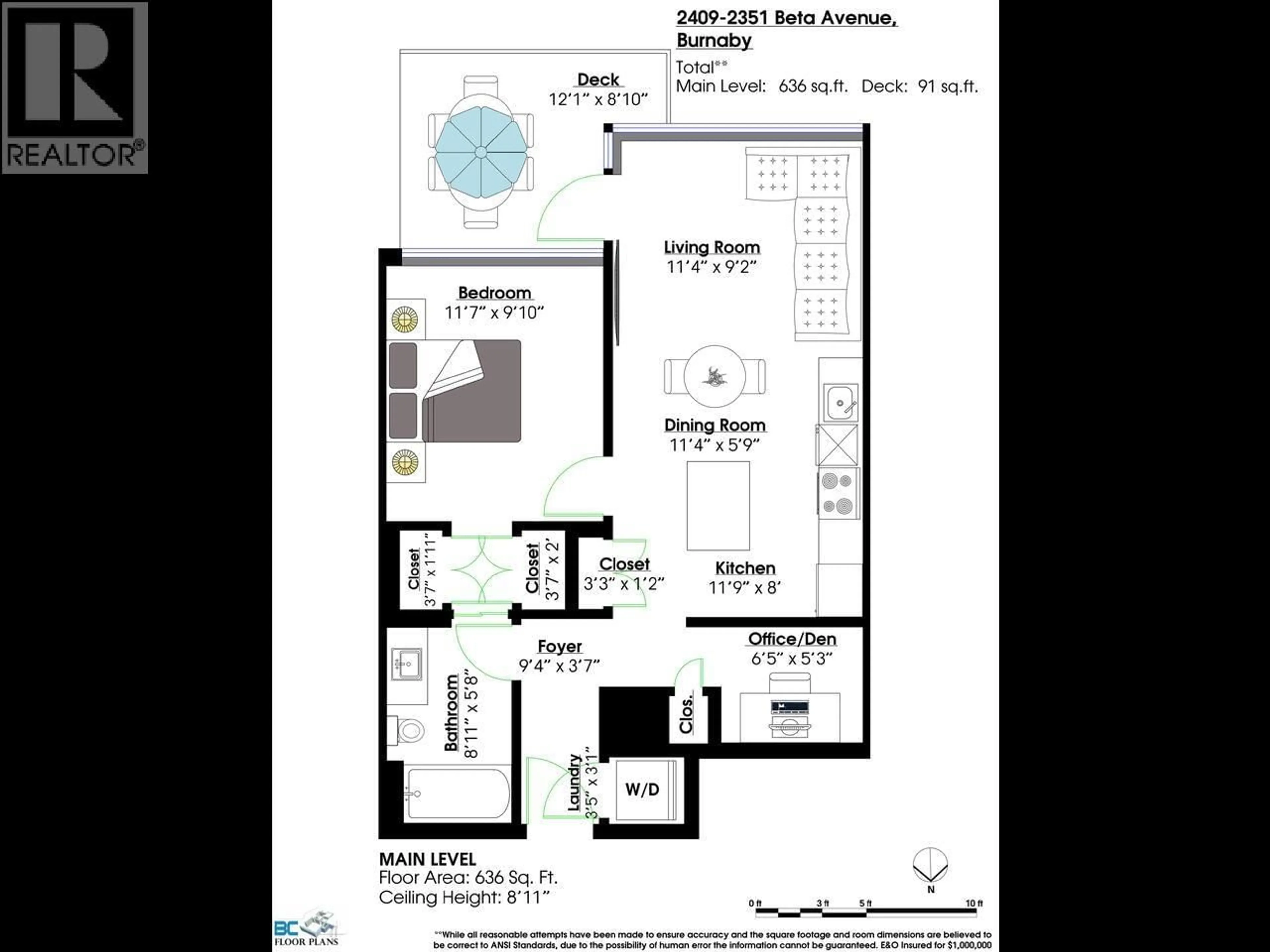 Floor plan for 2409 - 2351 BETA AVENUE, Burnaby British Columbia V5C0M2