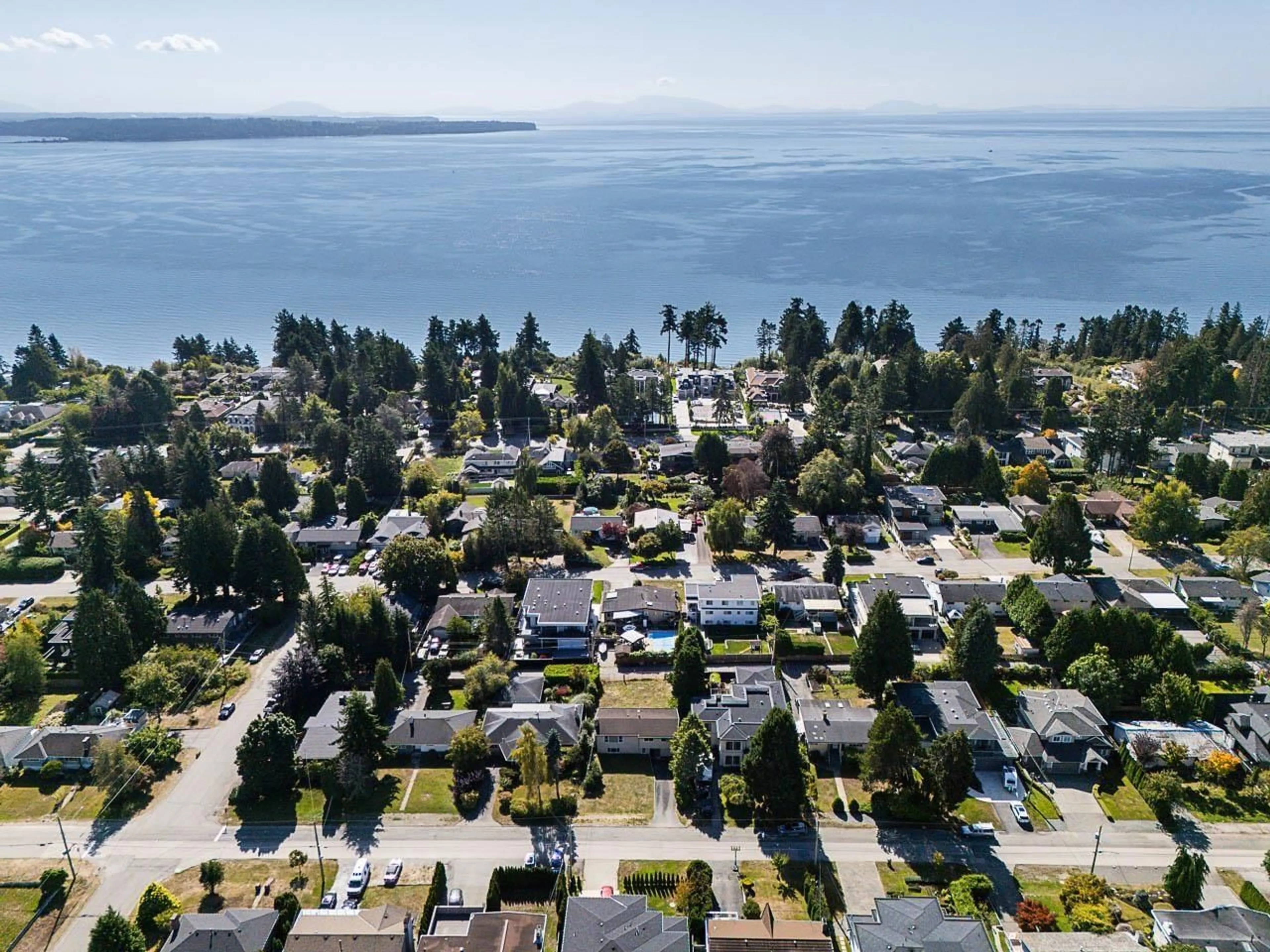 A pic from outside/outdoor area/front of a property/back of a property/a pic from drone, water/lake/river/ocean view for 13850 BLACKBURN, White Rock British Columbia V4B2Y8