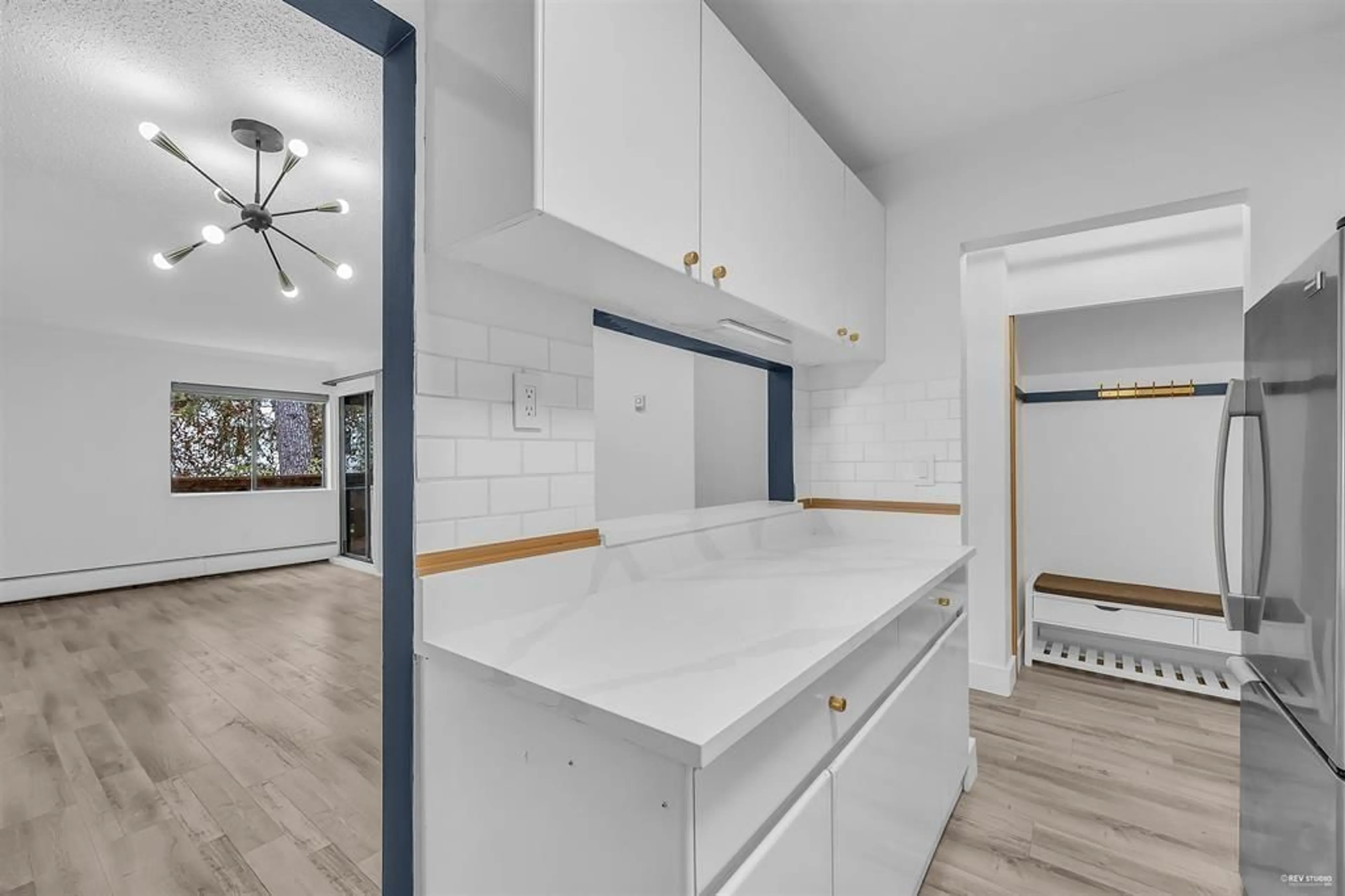 Open concept kitchen, ceramic/tile floor for 102 - 1555 FIR, Surrey British Columbia V4B4B6
