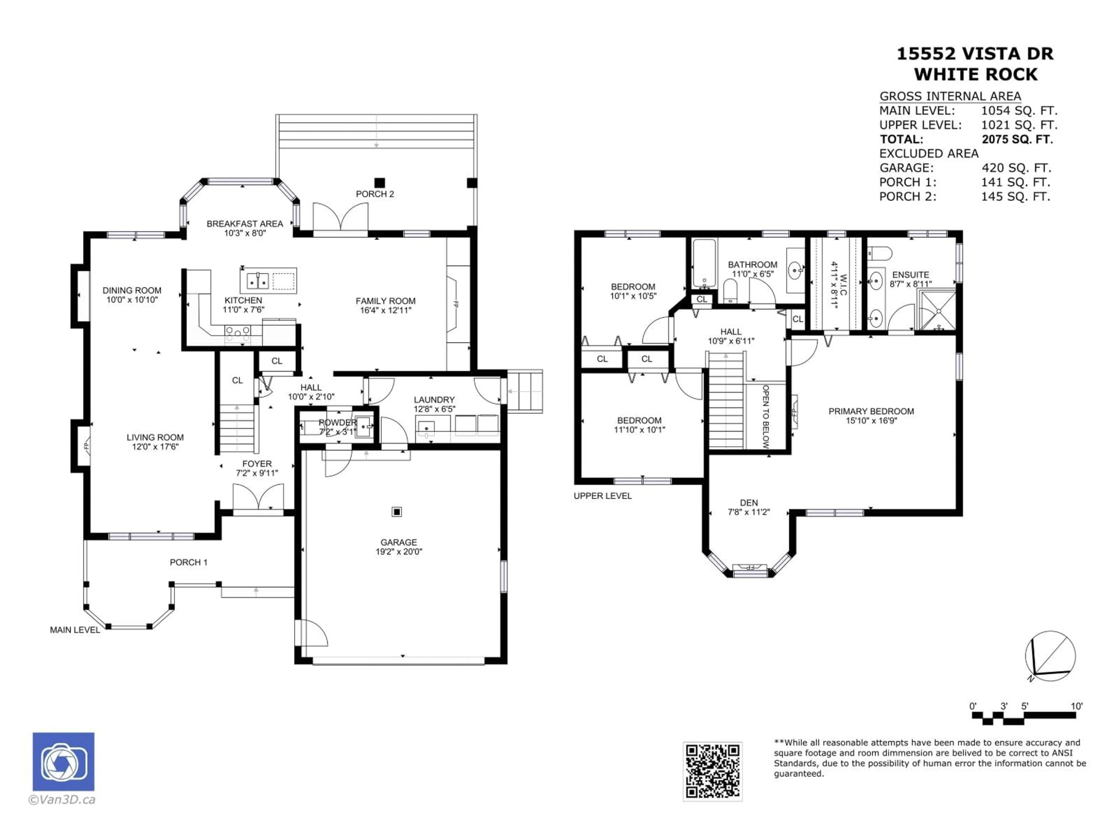 Floor plan for 15552 VISTA, White Rock British Columbia V4B5H8