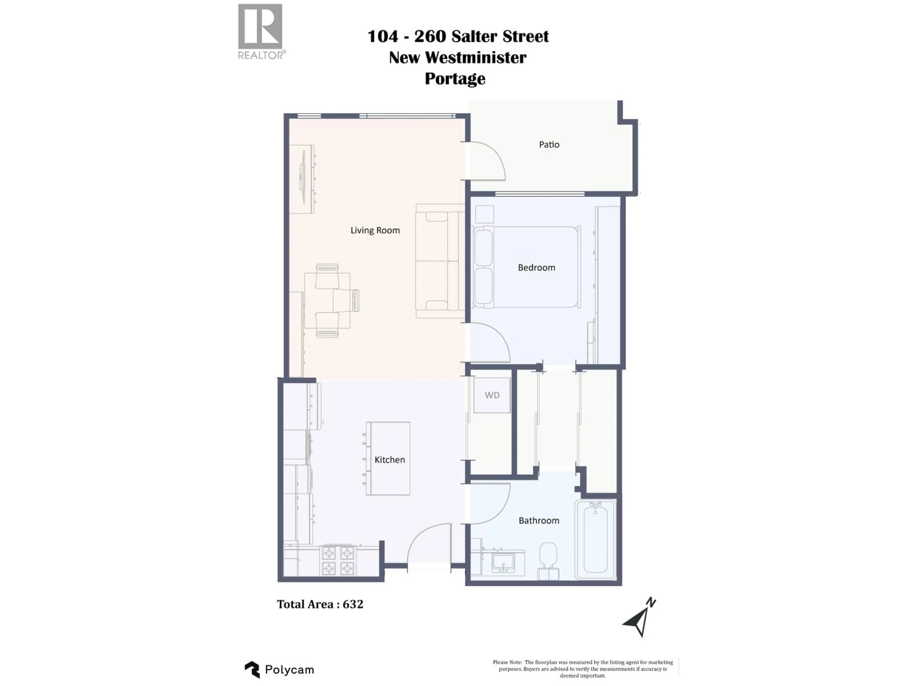 Floor plan for 104 - 260 SALTER STREET, New Westminster British Columbia V3M0J4