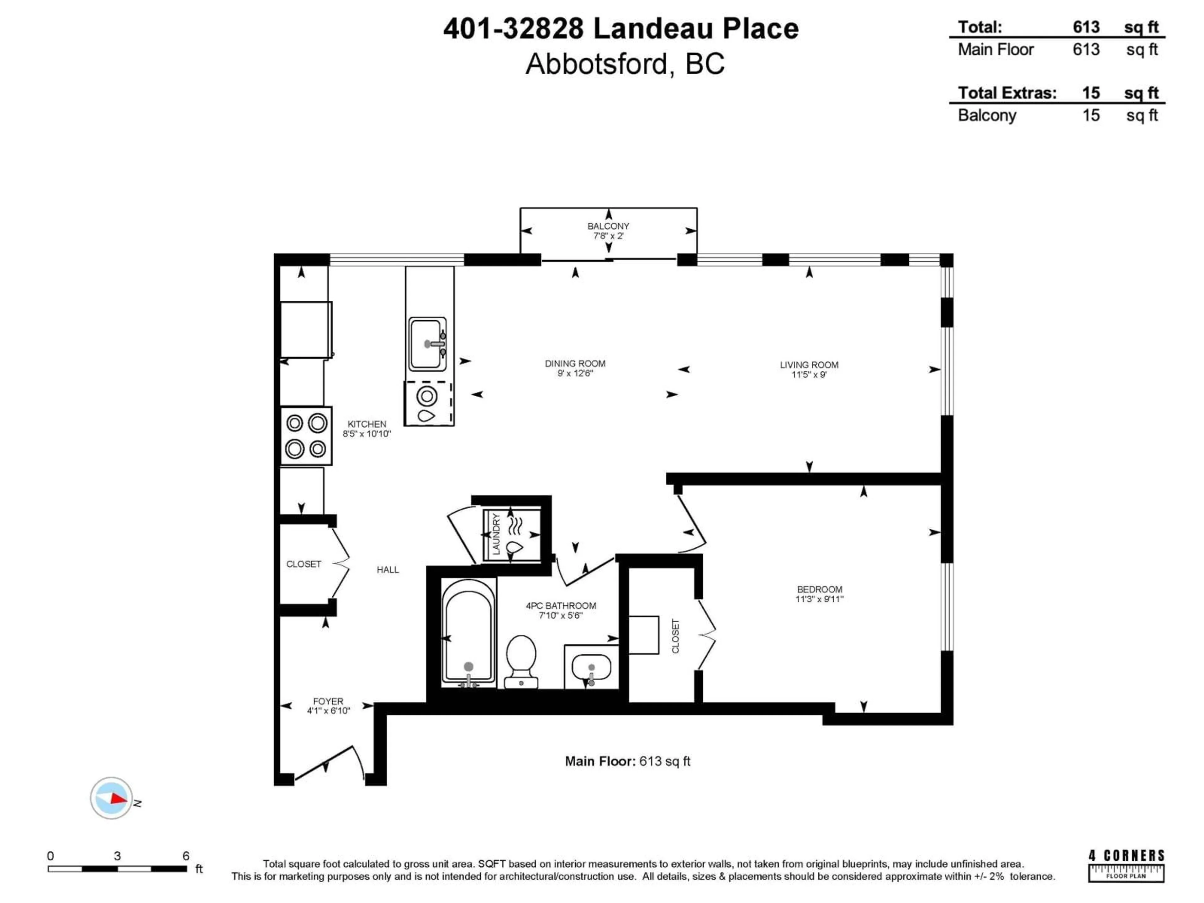 Floor plan for 401 - 32828 LANDEAU, Abbotsford British Columbia V2S0M4